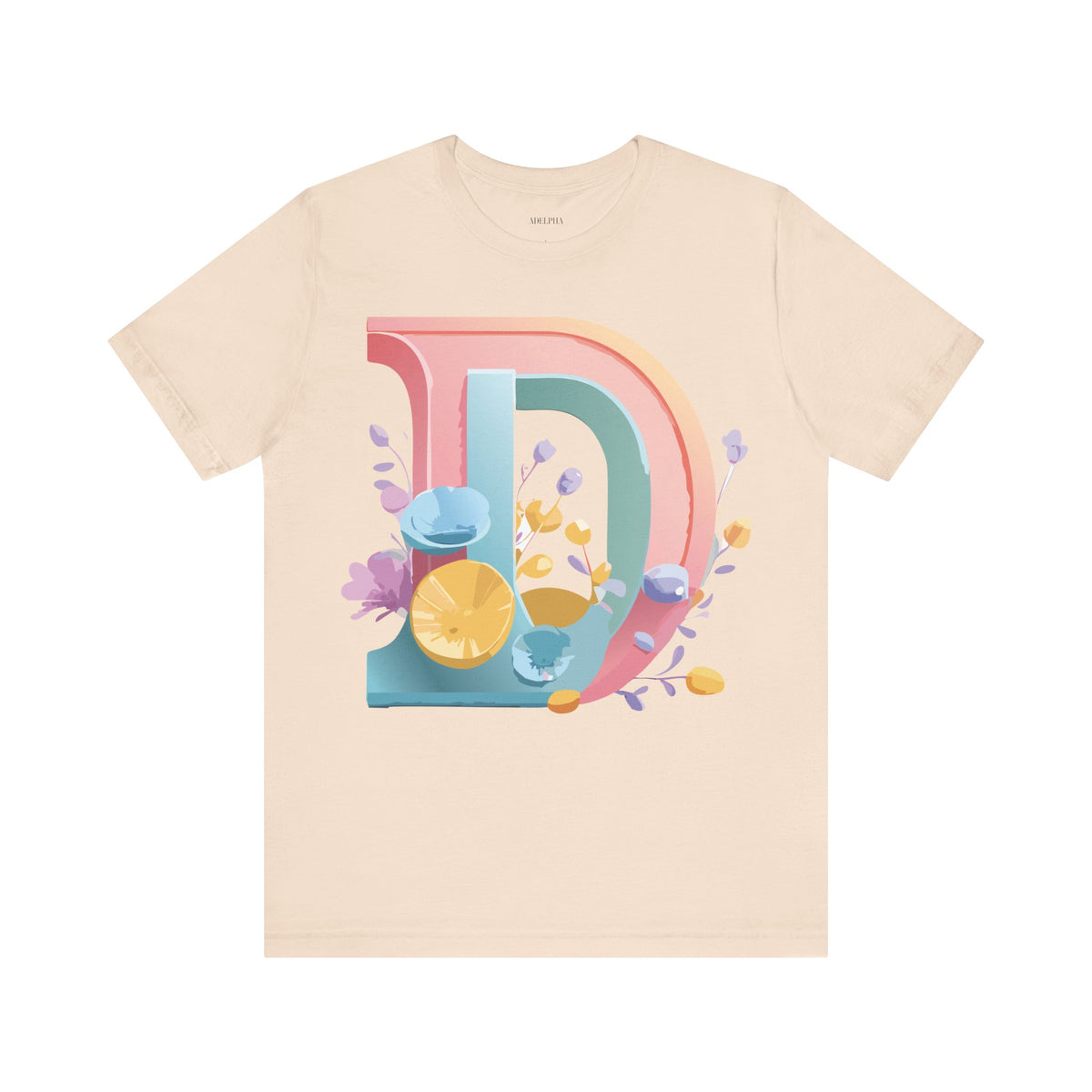 Letter D Graphic Unisex Cotton Bella+Canvas Tee with Art Letter Design