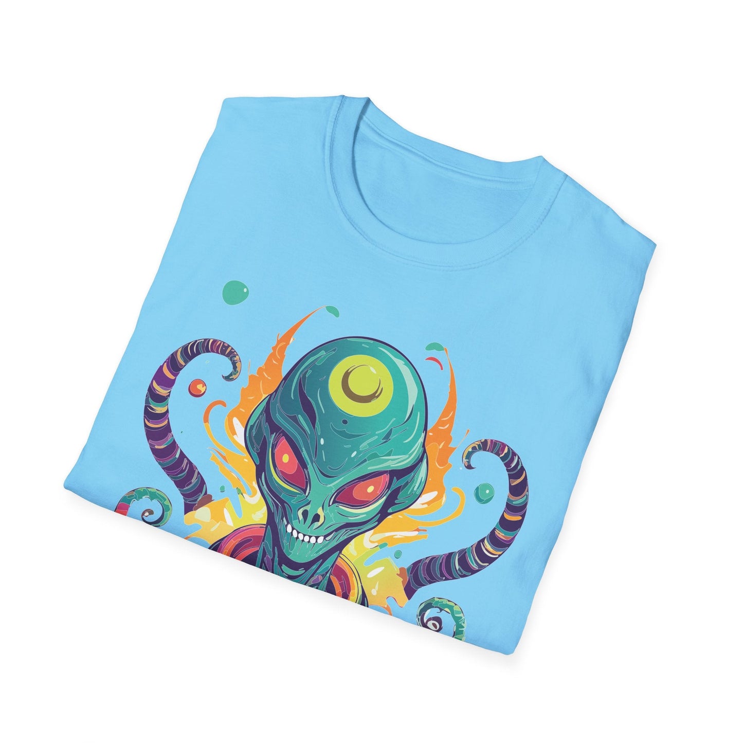 Alien Cosmos Unisex T Shirt With Aliens Design Gildan Softstyle 64000 Comfortable Lightweight Tee