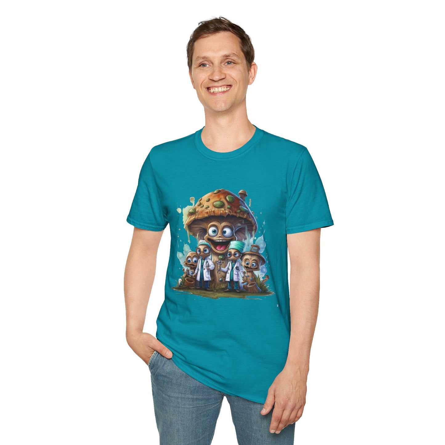 Mashroom Tee Shirt Unisex Funny Mushroom Design Softstyle 64000 Cotton Graphic Tee