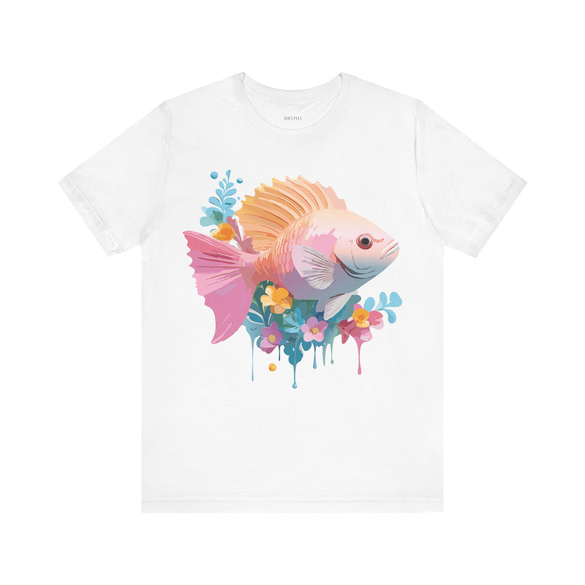 Fish Graphic Unisex Cotton Bella+Canvas Tee with Art Animal Design e13