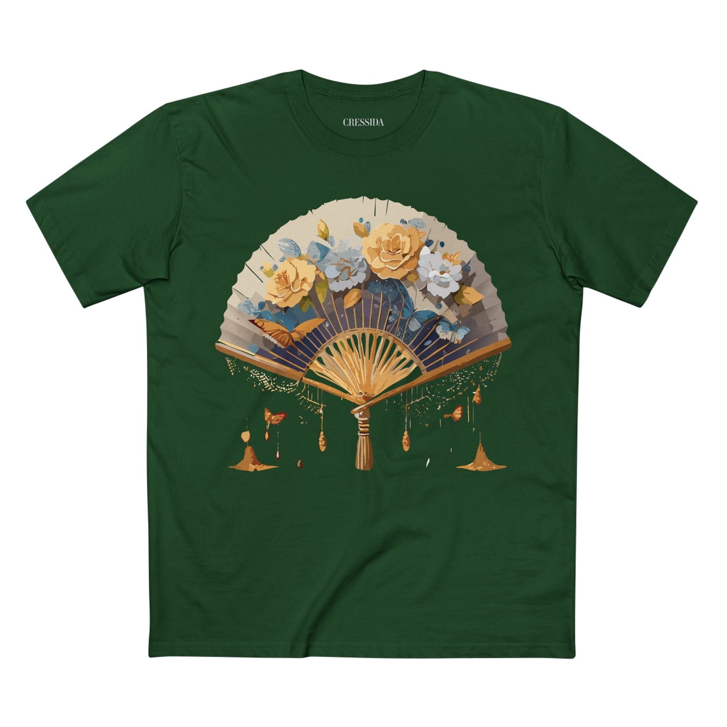 Antique Fan Graphic Design T-Shirt Unisex 100 Cotton Floral Carnival Artwork Tee 2