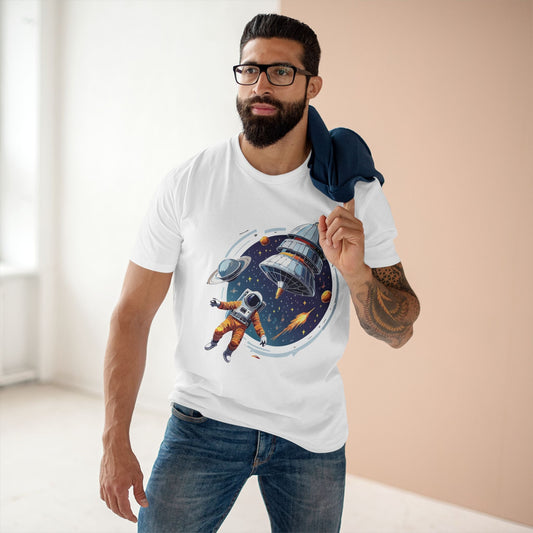 Cosmos Astronaut Shirt Unisex Premium Cotton Tee With Original Art Design Retro2Nova