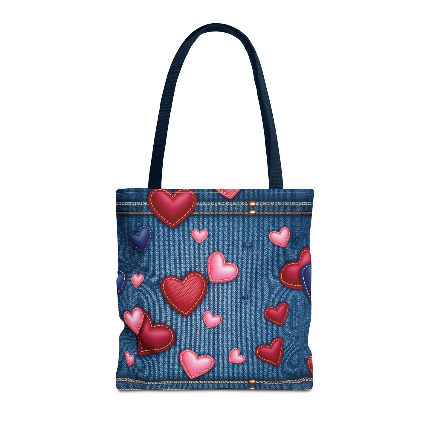 Love Day Graphic Design Denim Fabric Imitation Print Unisex Canvas Bag POLY 3 Sizes Tote Bag 201-29