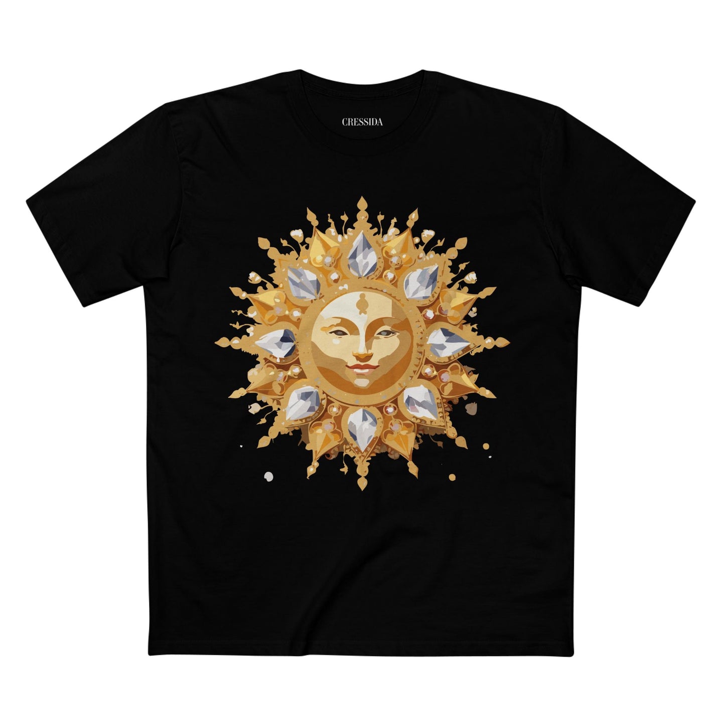 Gold Sun Graphic Unisex 100 Cotton T-Shirt with Golden Art Design 4