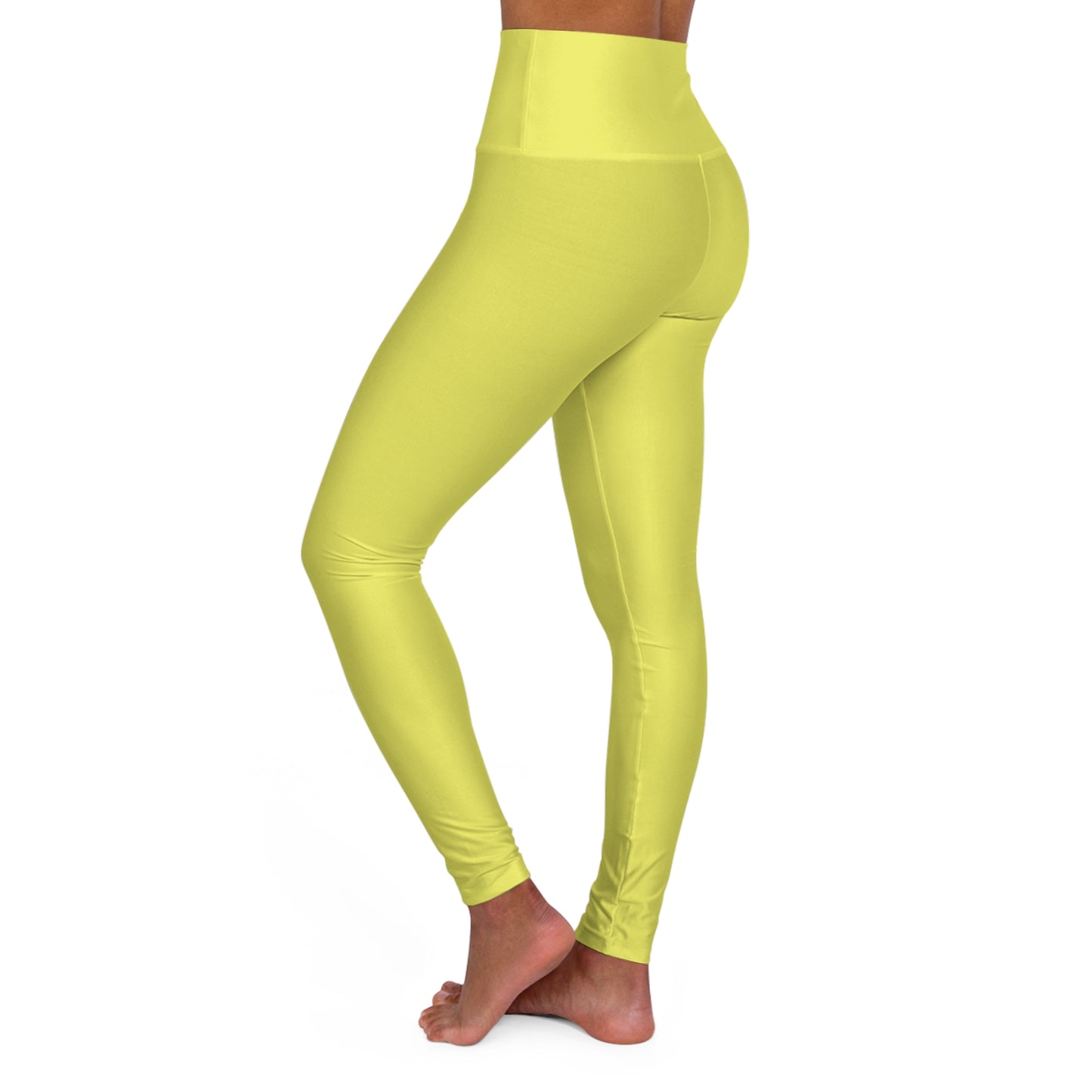 Lemon Color High-Waist Yoga Leggings Women's Seamless Poly-Span Stretchy Pants XS-2XL