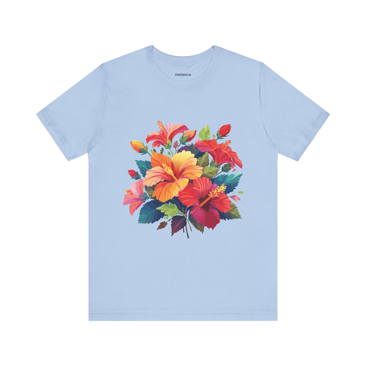 Floral Graphic Unisex Cotton Bella+Canvas Tee with Flowers Design ab7