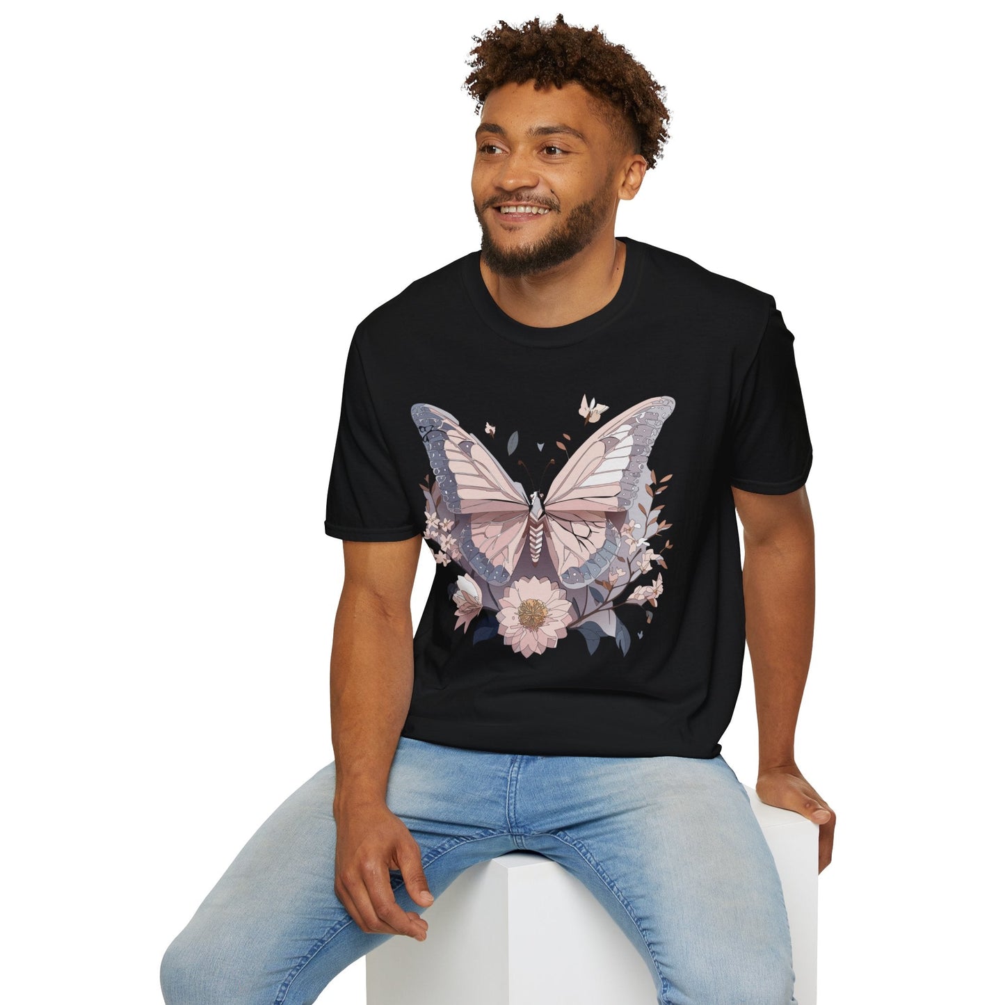 Butterfly Shirt Unisex Gildan Softstyle 64000 Monarch Butterfly Tee 100 Percent Ring Spun Cotton