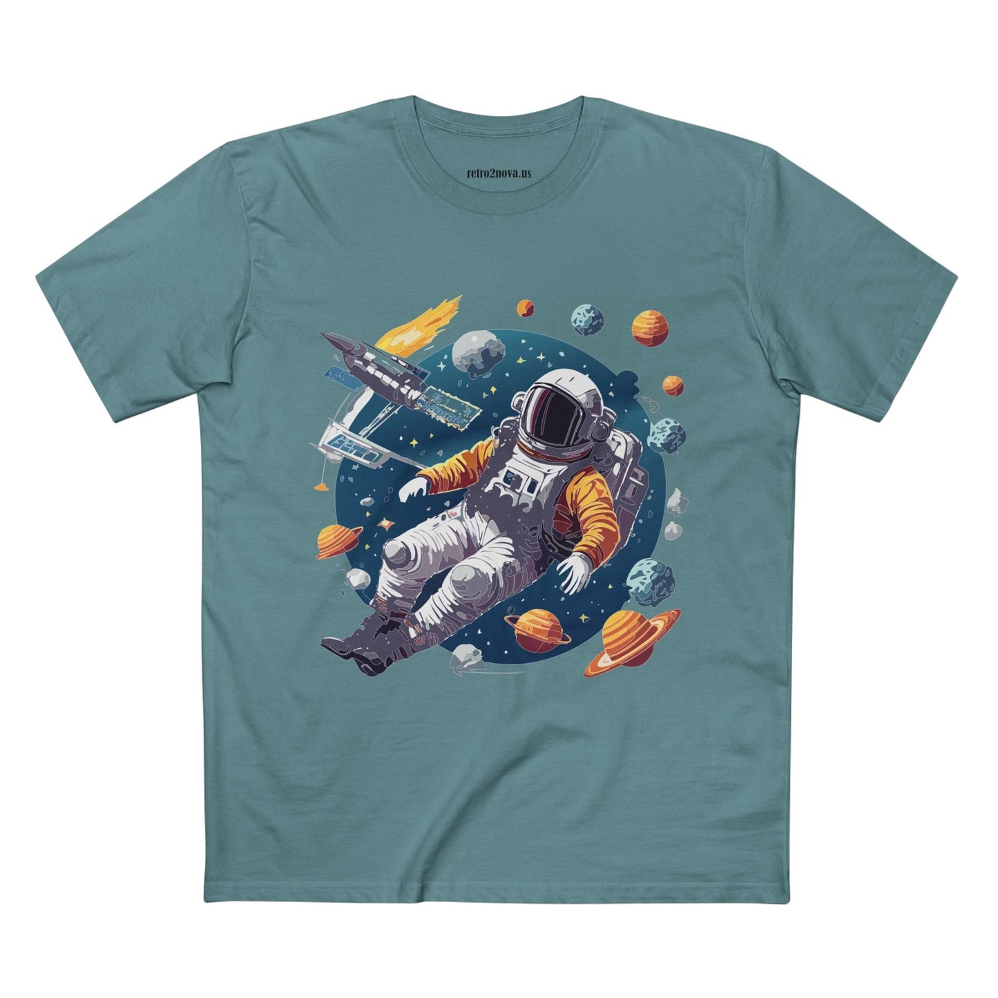 Cosmos Astronaut Shirt Unisex Premium Cotton Tee With Original Art Design By Retro2Nova