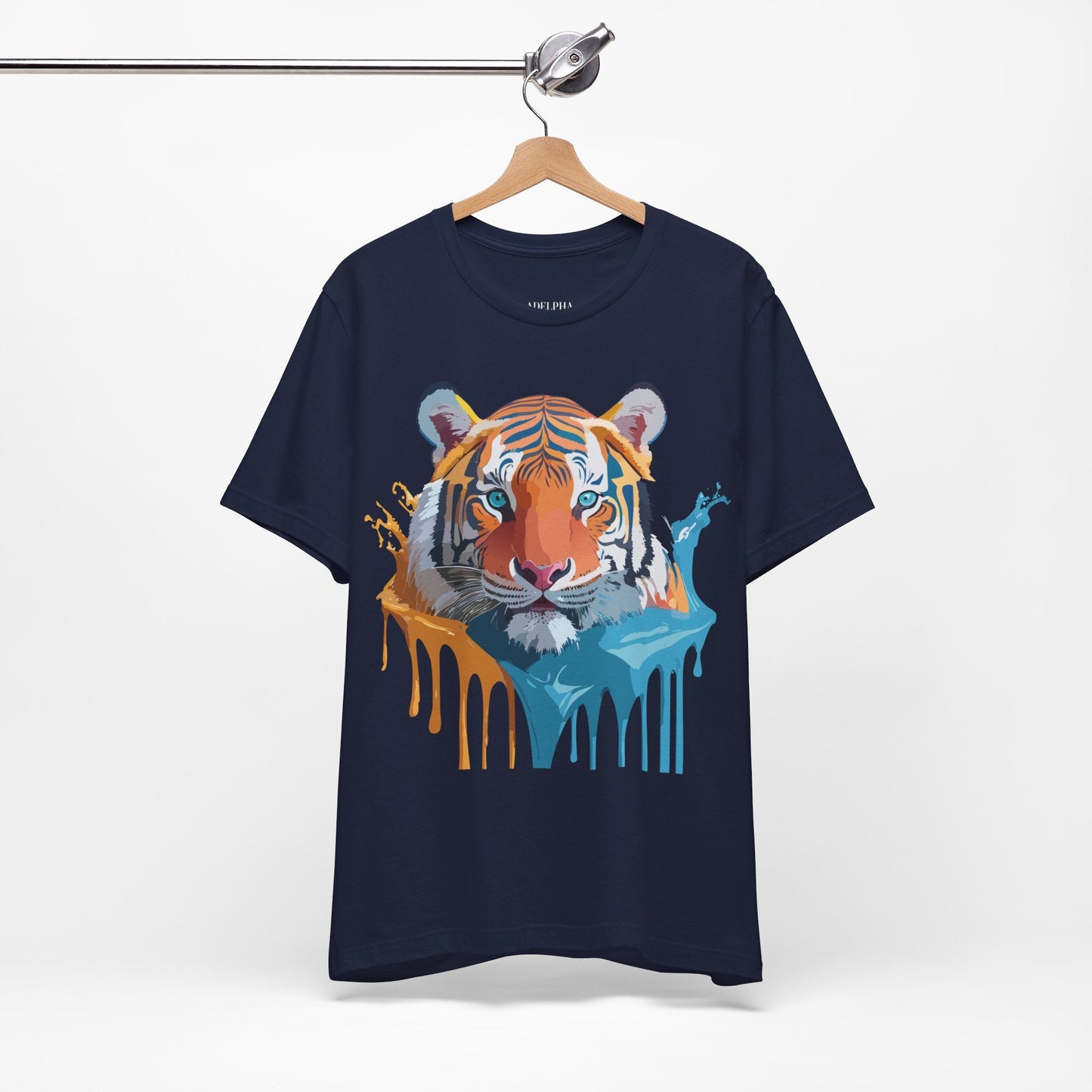 Tiger Graphic Tee Unisex Short Sleeve Shirt Featuring Vintage Inspired Artwork By Adelpha