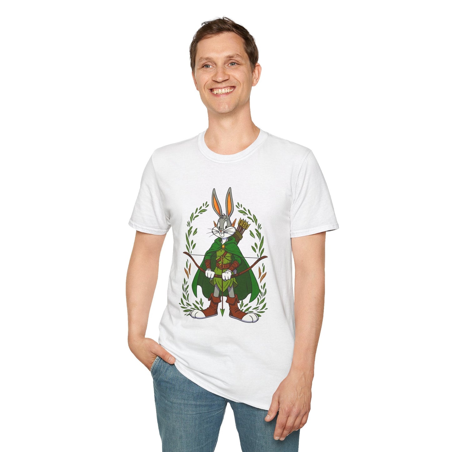 Cartoon Bunny Graphic Unisex Cotton Animal Animation Artwork Design Tee 46