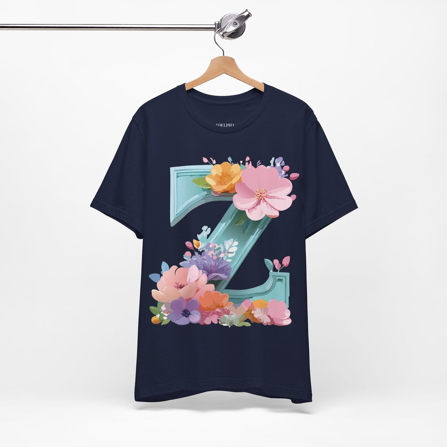 Letter Z Shirt Graphic Tee Unisex Jersey Short Sleeve By Adelpha Vintage Inspired Artwork
