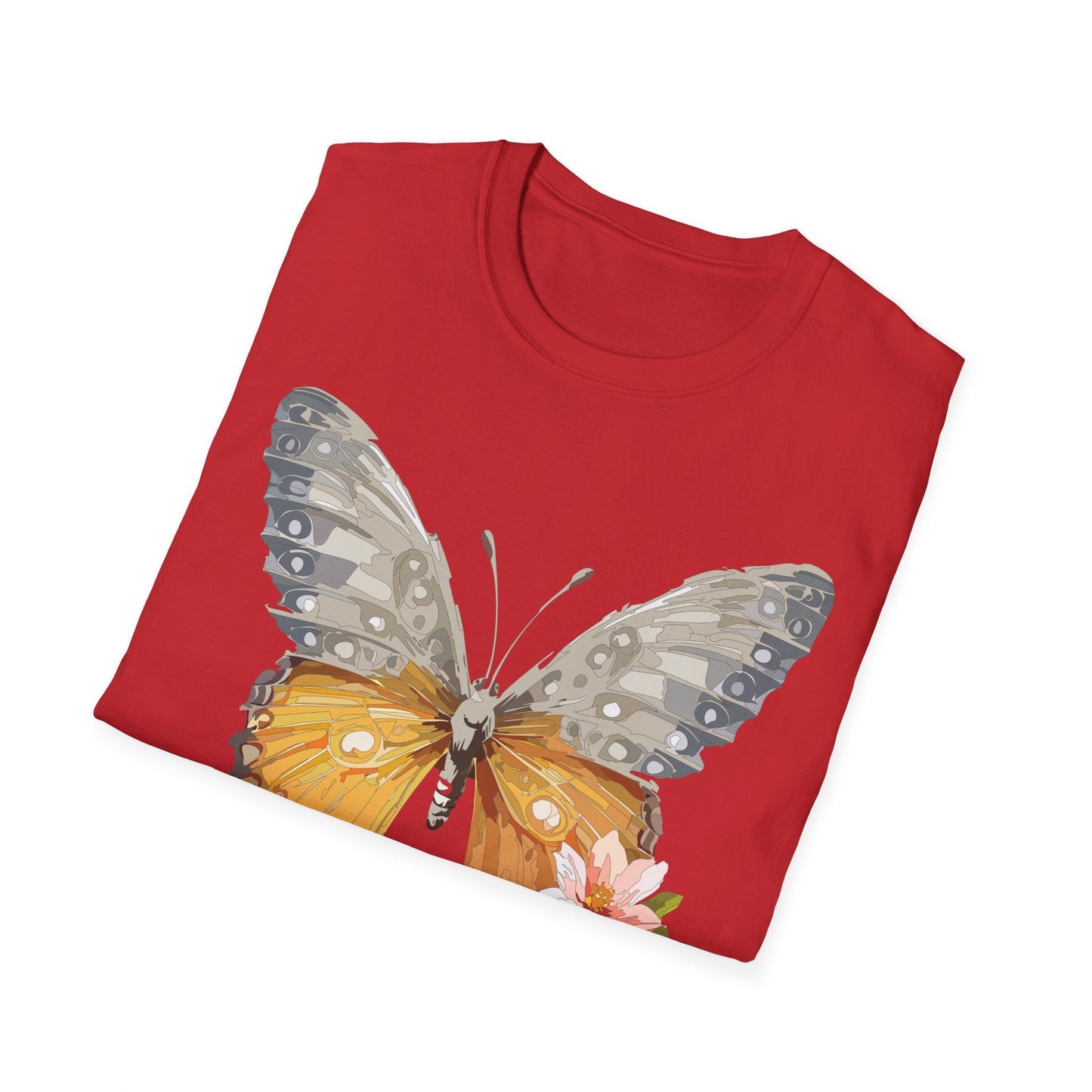 Unisex Butterfly T Shirt Monarch Print Softstyle Cotton Tee Gildan 64000 Lightweight Comfort