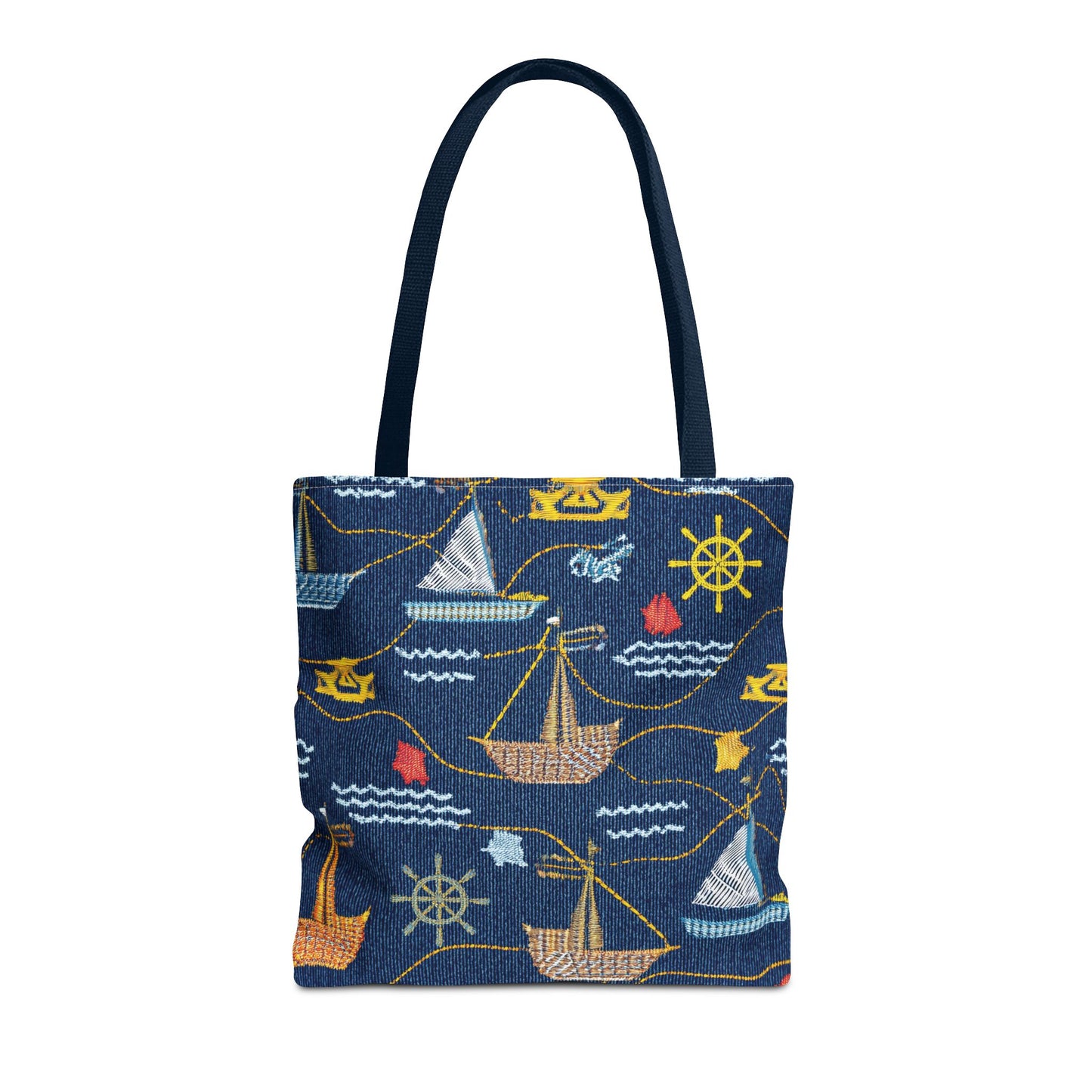 Denim Fabric Imitation Print Unisex Canvas Bag Poly Spun 3 Sizes Tote Bag 182-13