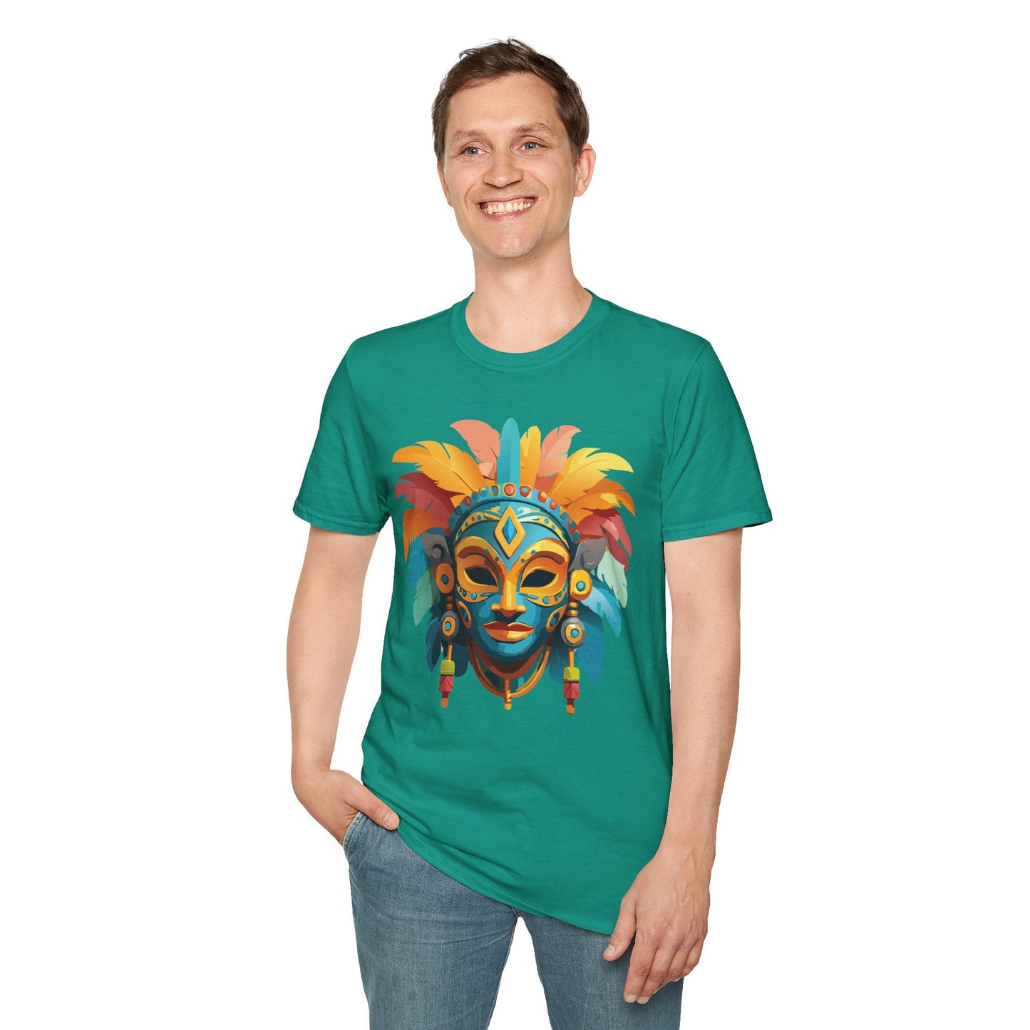 Mask Tee Shirt Unisex Graphic Design Short Sleeve Tee Gildan Softstyle 64000 Ring Spun Cotton