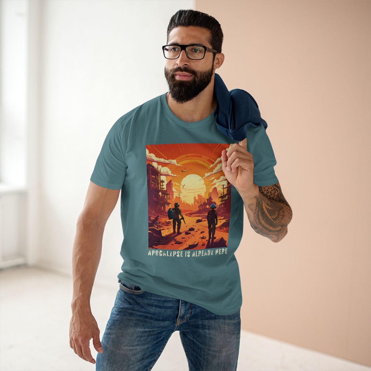 Cataclysm Doomsday Shirt Unisex Premium Cotton Tee With Original Art Design By Retro2Nova