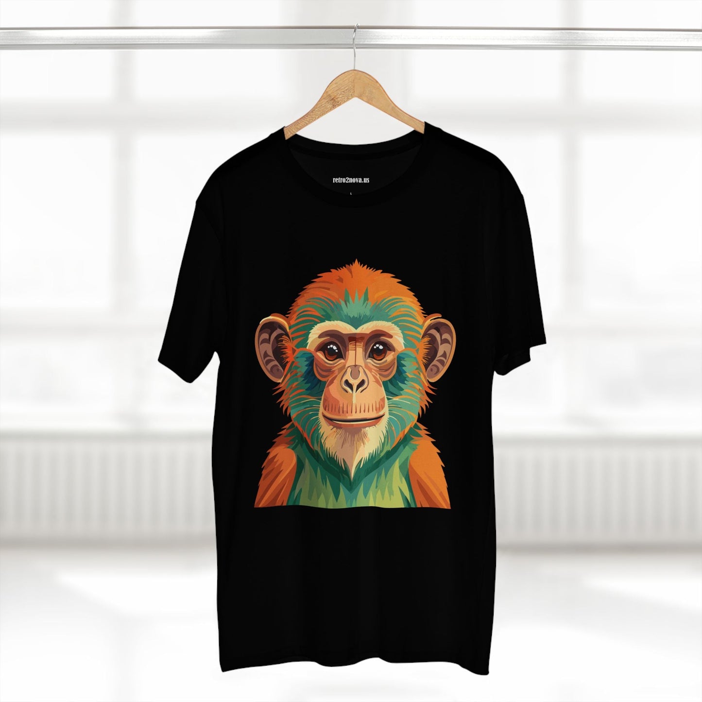 Retro2Nova Monkey Shirt Unisex Premium Cotton Staple Tee With Original Art Design From Our Art Collection