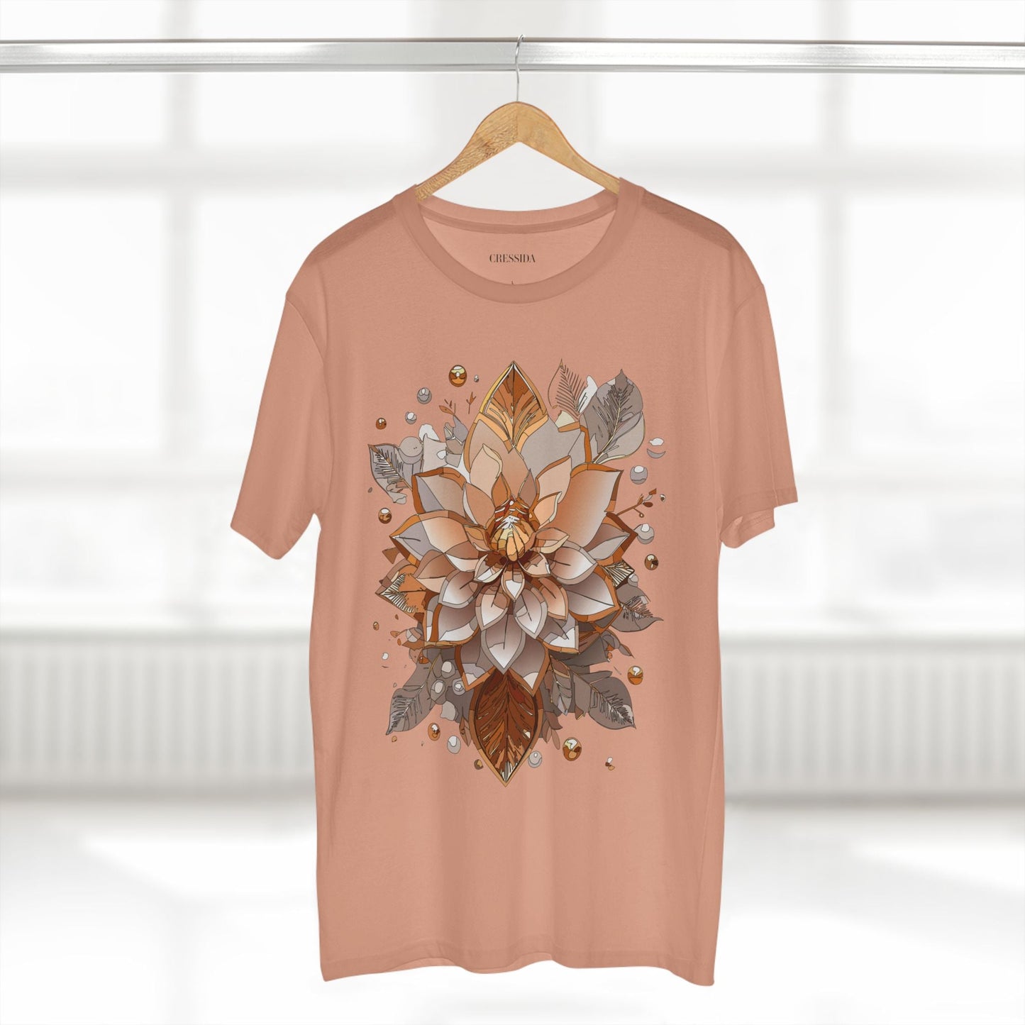 Floral Graphic T-Shirt Unisex 100 Cotton Art Design with Antique Flowers Tee 4