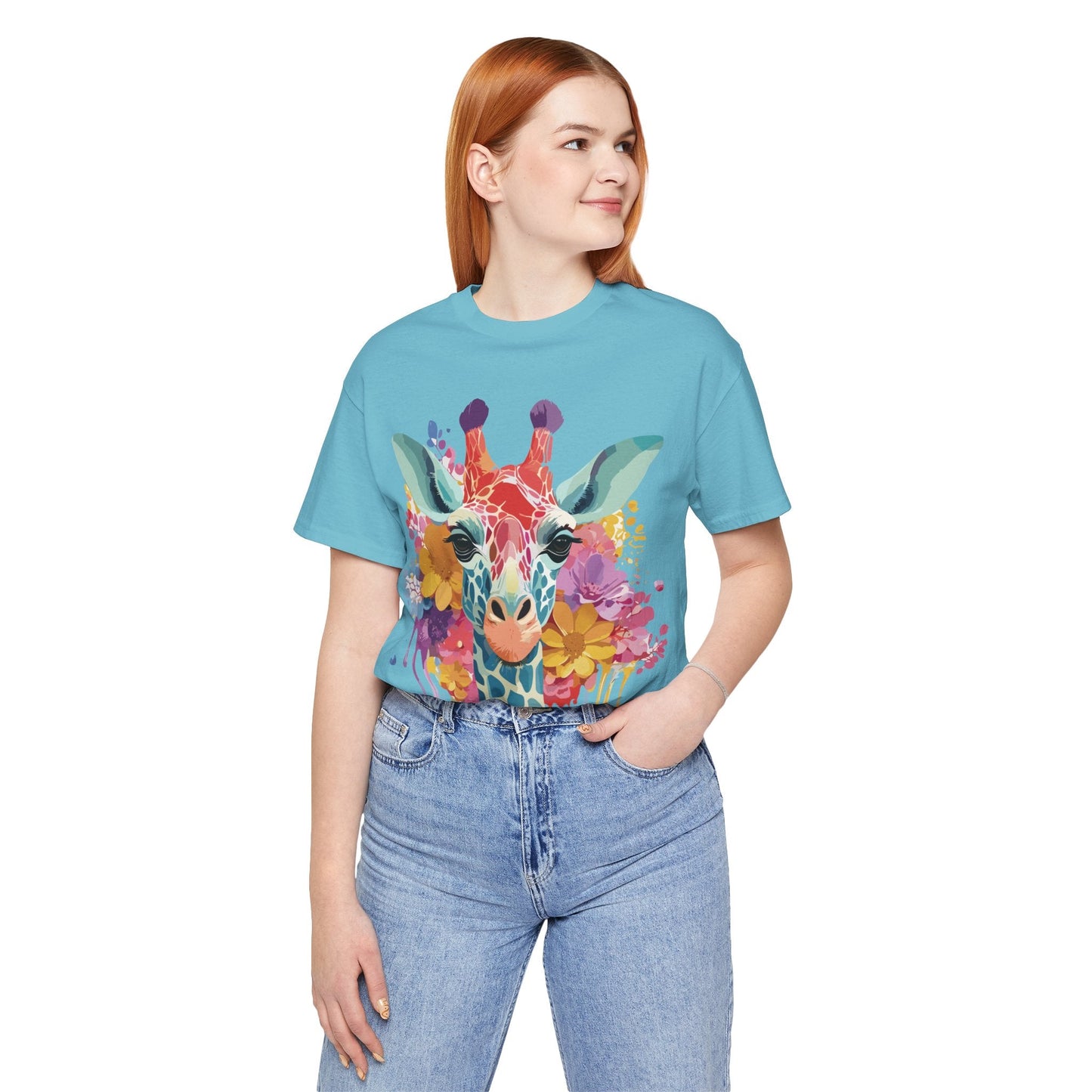 Giraffe Graphic Tee Unisex Vintage Inspired Art Design Adelpha Short Sleeve Shirt
