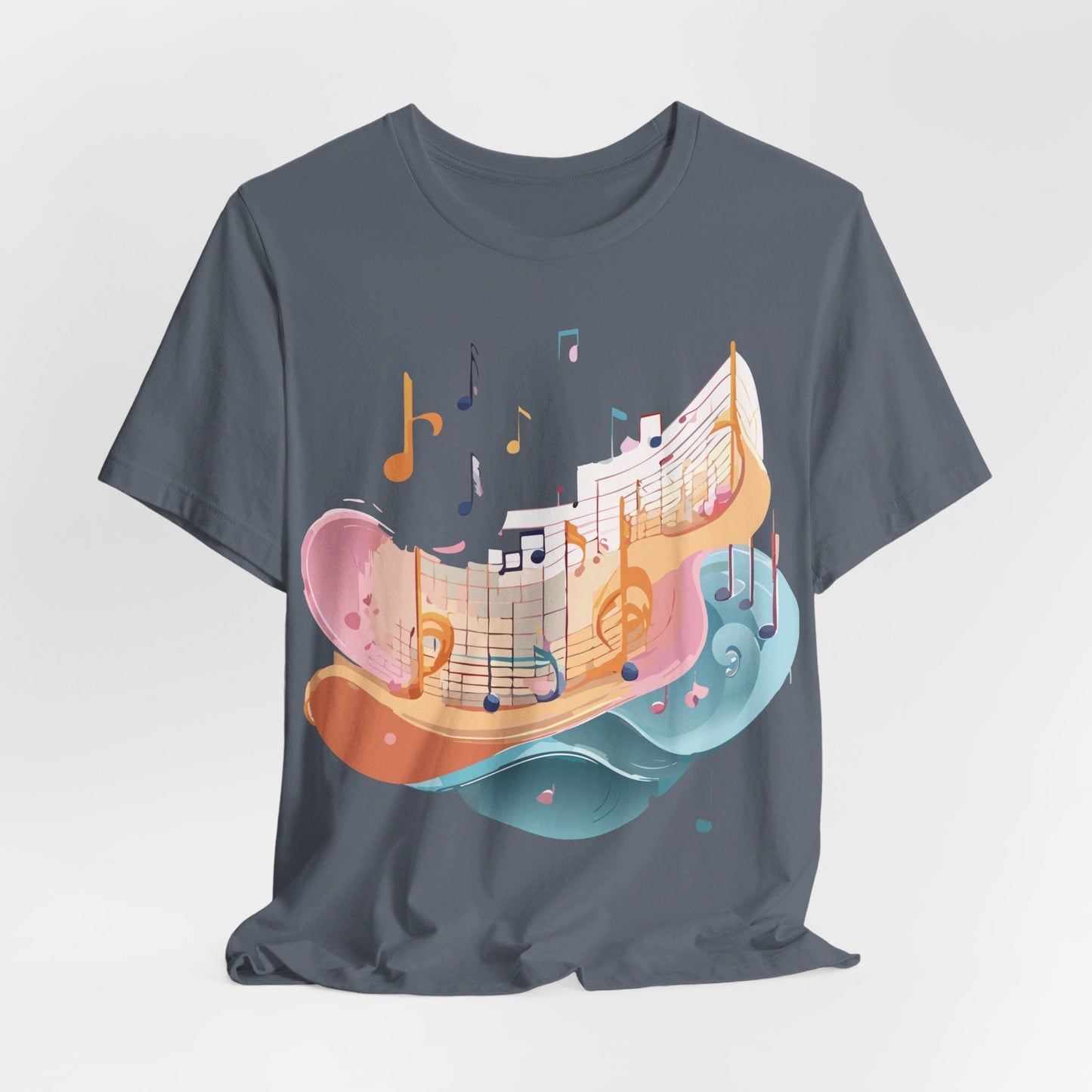Music Graphic Unisex 100 Cotton Vintage Art with Musical Elements Tee 27