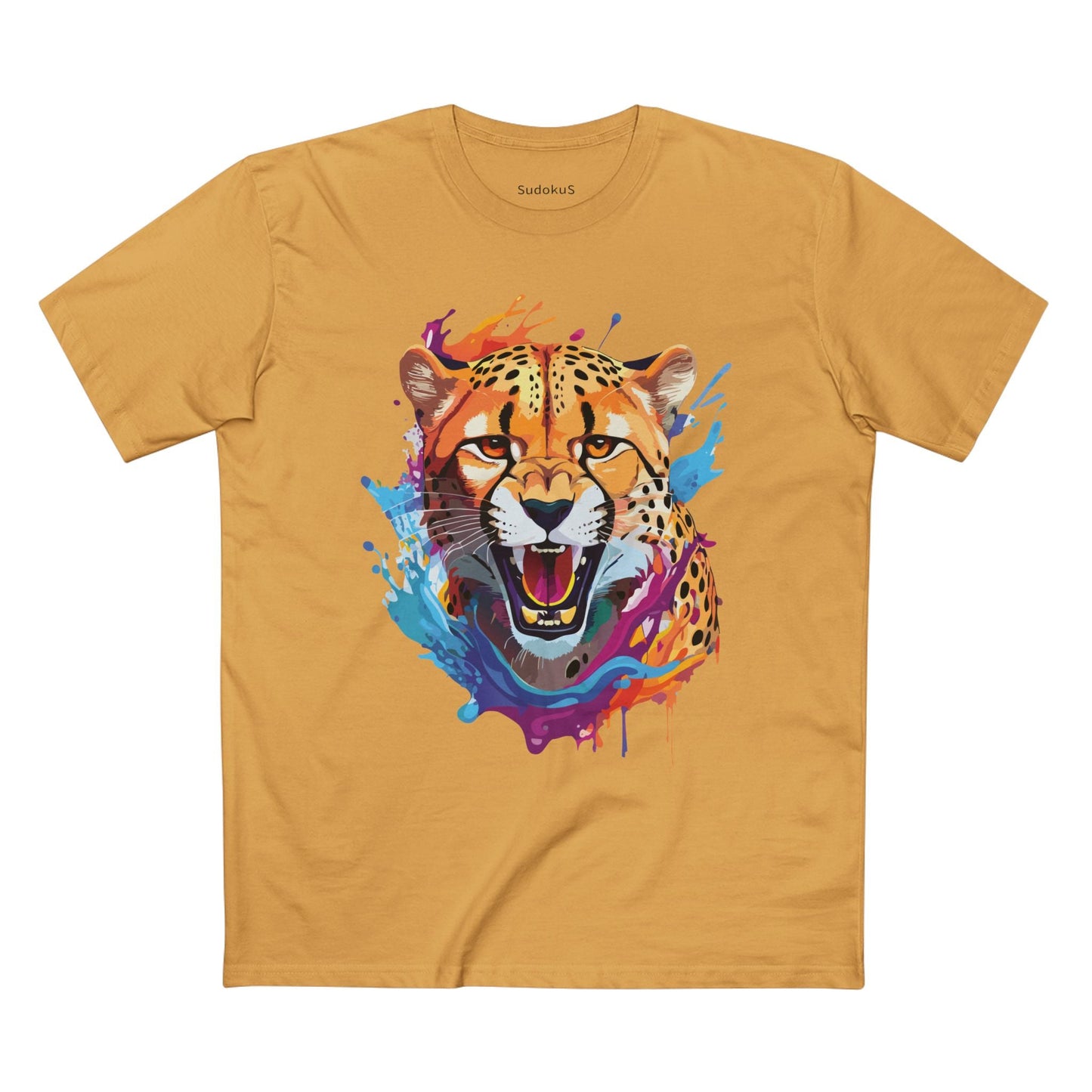 Cheetah Graphic Unisex 100 Cotton Staple Tee with Animal Design Artwork 23