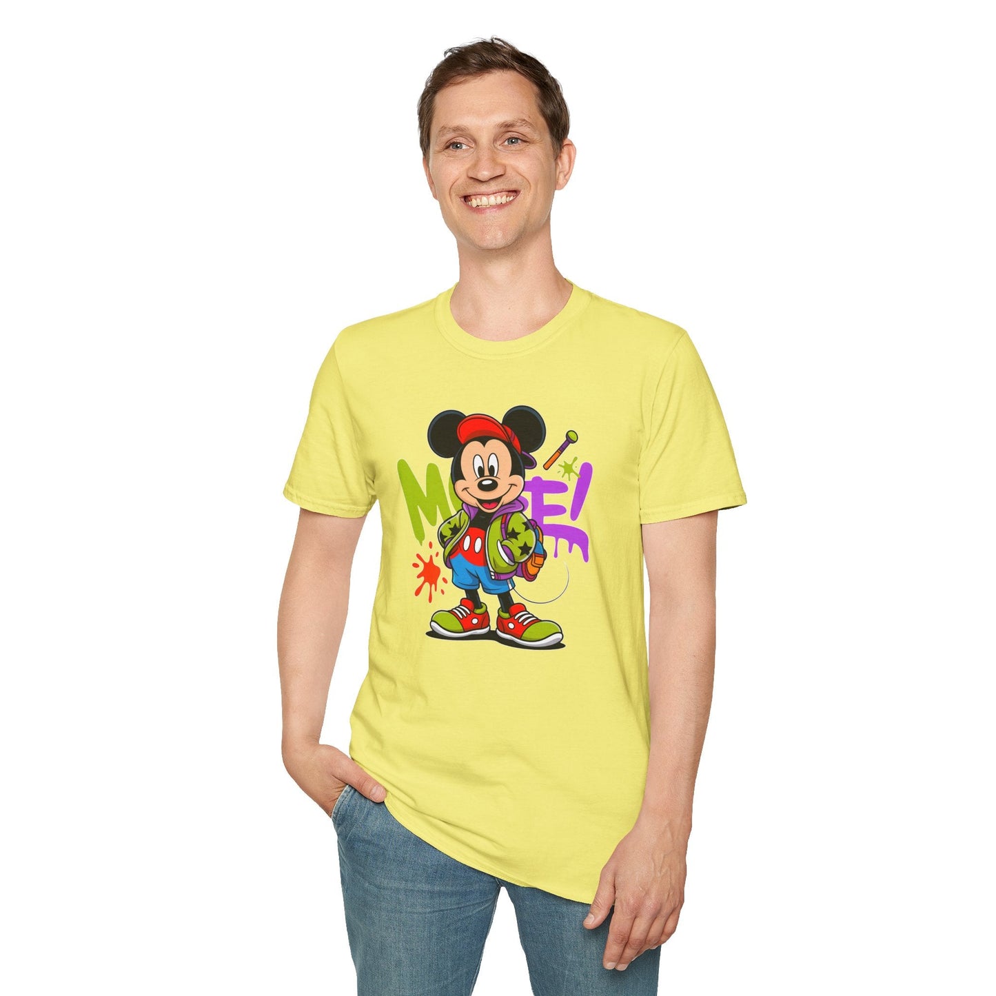 Unisex Cartoon T Shirt with Animation Design Funny Animals Tee Gildan Softstyle 64000