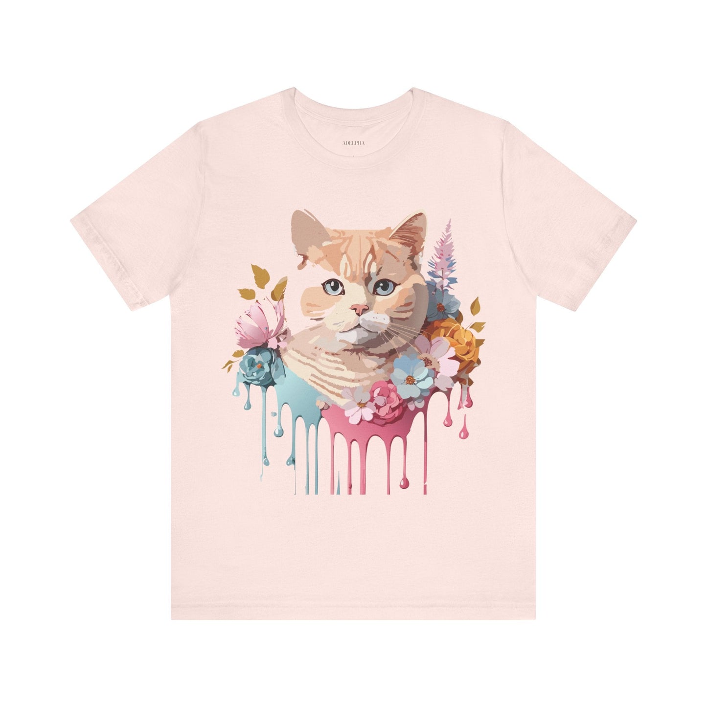 Cat Shirt Graphic Tee Unisex Vintage Inspired Adelpha Art Design
