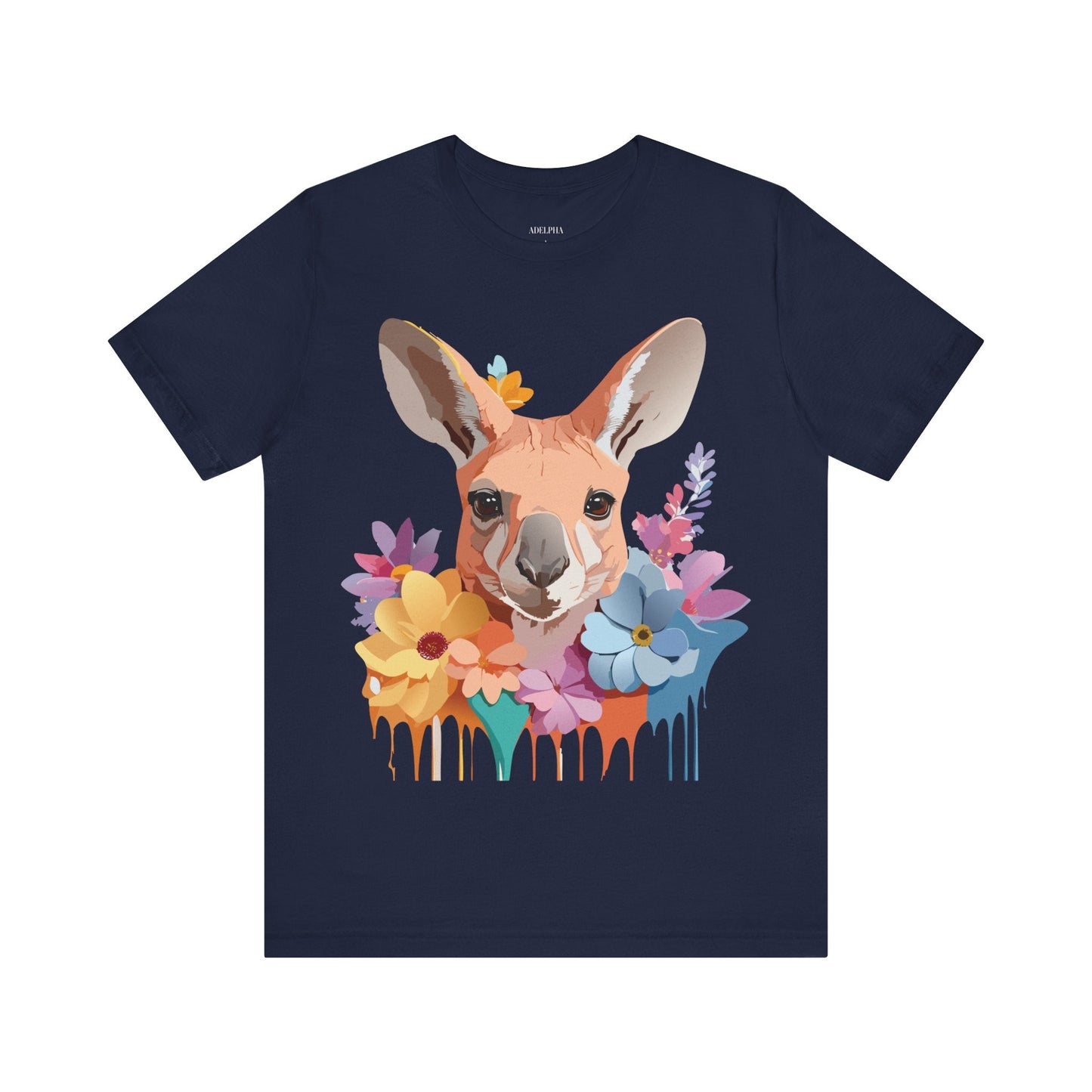 Adelpha Unisex Graphic Tee Kangaroo Art Design Short Sleeve Shirt Premium Vintage Inspired Comfort