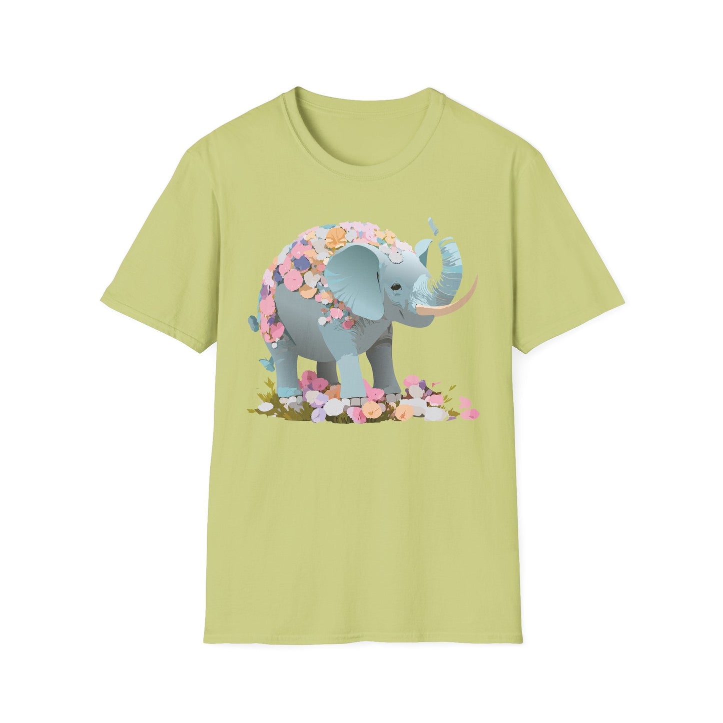 Elephant Graphic T Shirt Gildan Softstyle Unisex Cotton Tee With Elephant Print Design Artwork