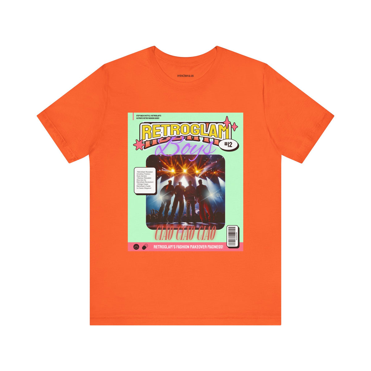 Magazine Cover Graphic Unisex Cotton Bella+Canvas Tee with Retro Poster ab28