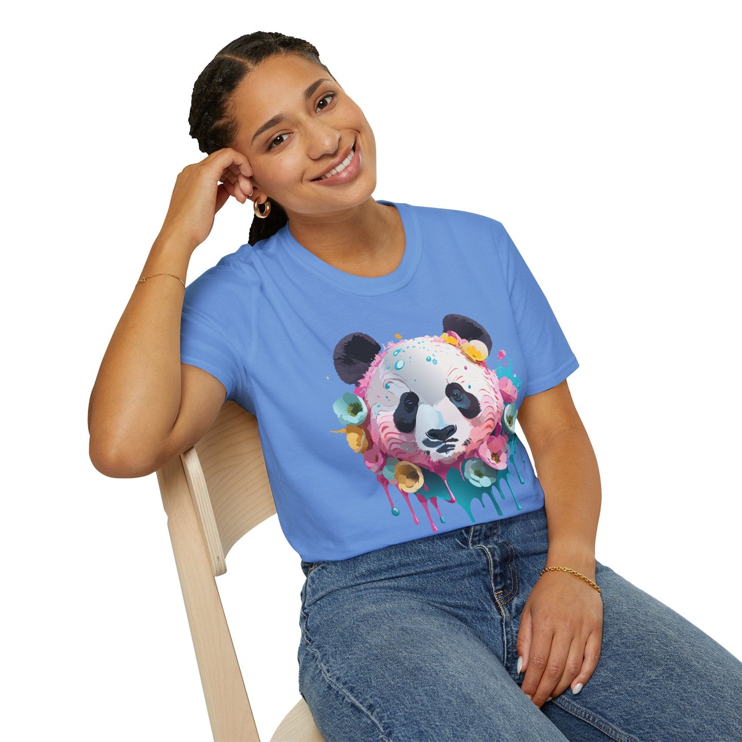 Panda Shirt Unisex T Shirt Graphic Tee Animal Print Gildan Softstyle 64000 100 Percent Cotton