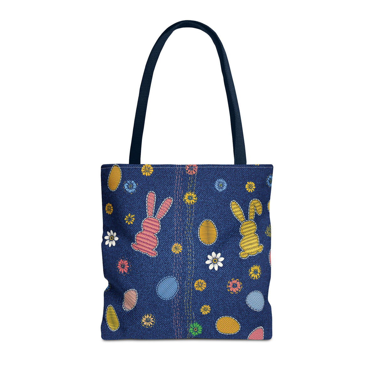 Easter Graphic Design Denim Fabric Imitation Print Unisex Canvas Bag Poly Spun 3 Sizes Tote Bag 204-4