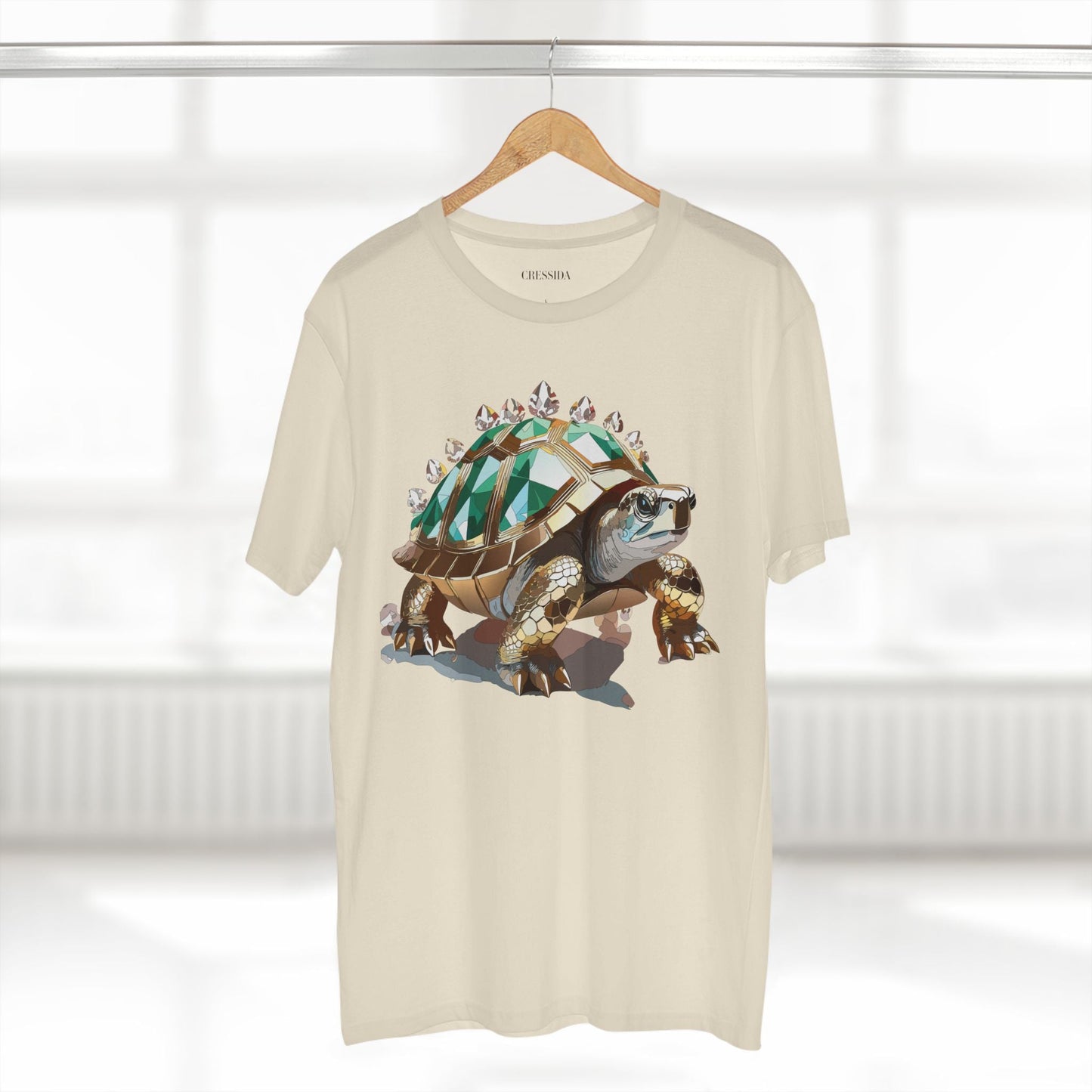 Turtle Graphic Unisex 100 Cotton Tee With Unique Animal Golden Medallion Art Design 33