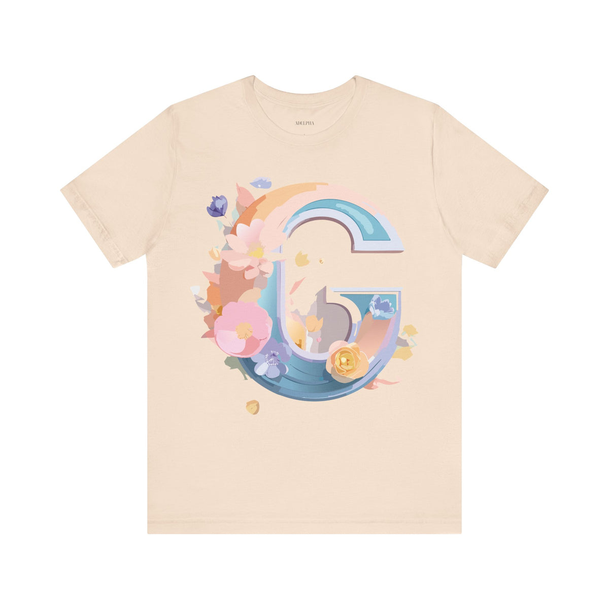 Letter G Graphic Unisex Cotton Bella+Canvas Tee with Art Letter Design