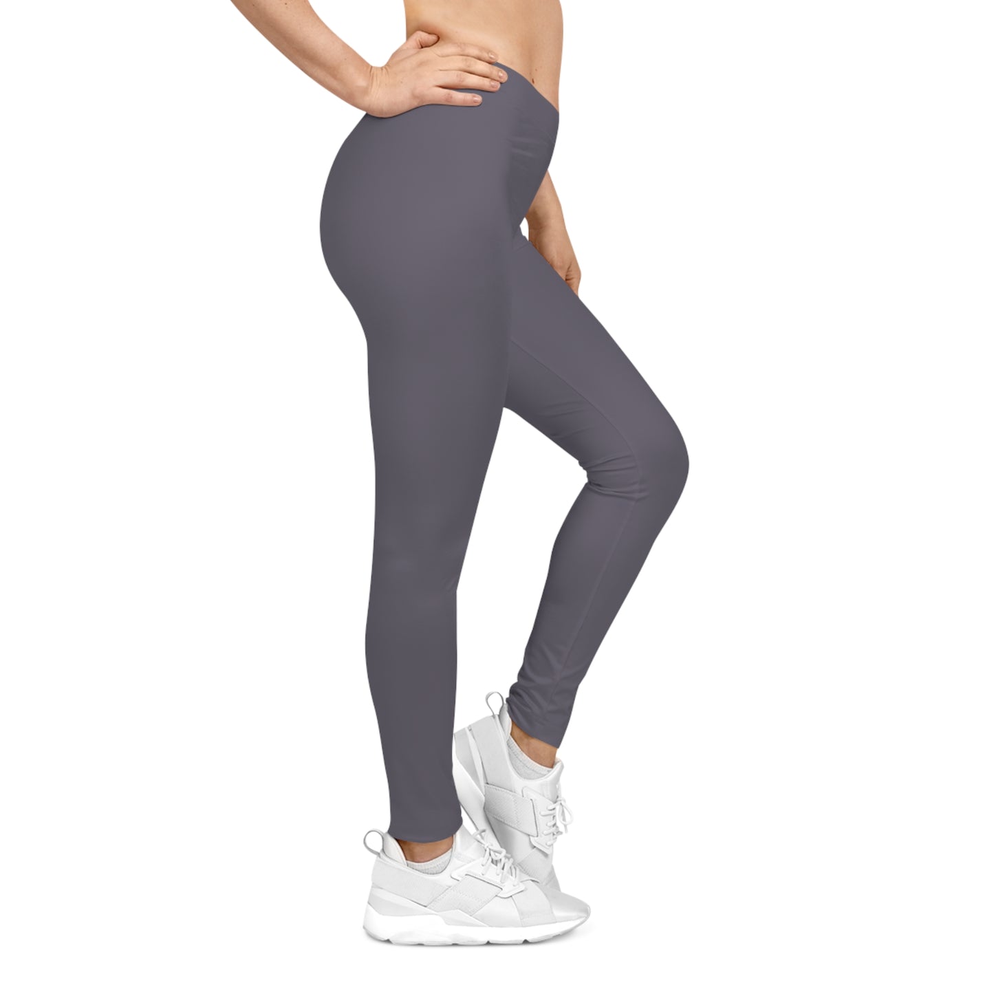 Foggy Purple Color Women's Poly-Span Casual Leggings XS-2XL