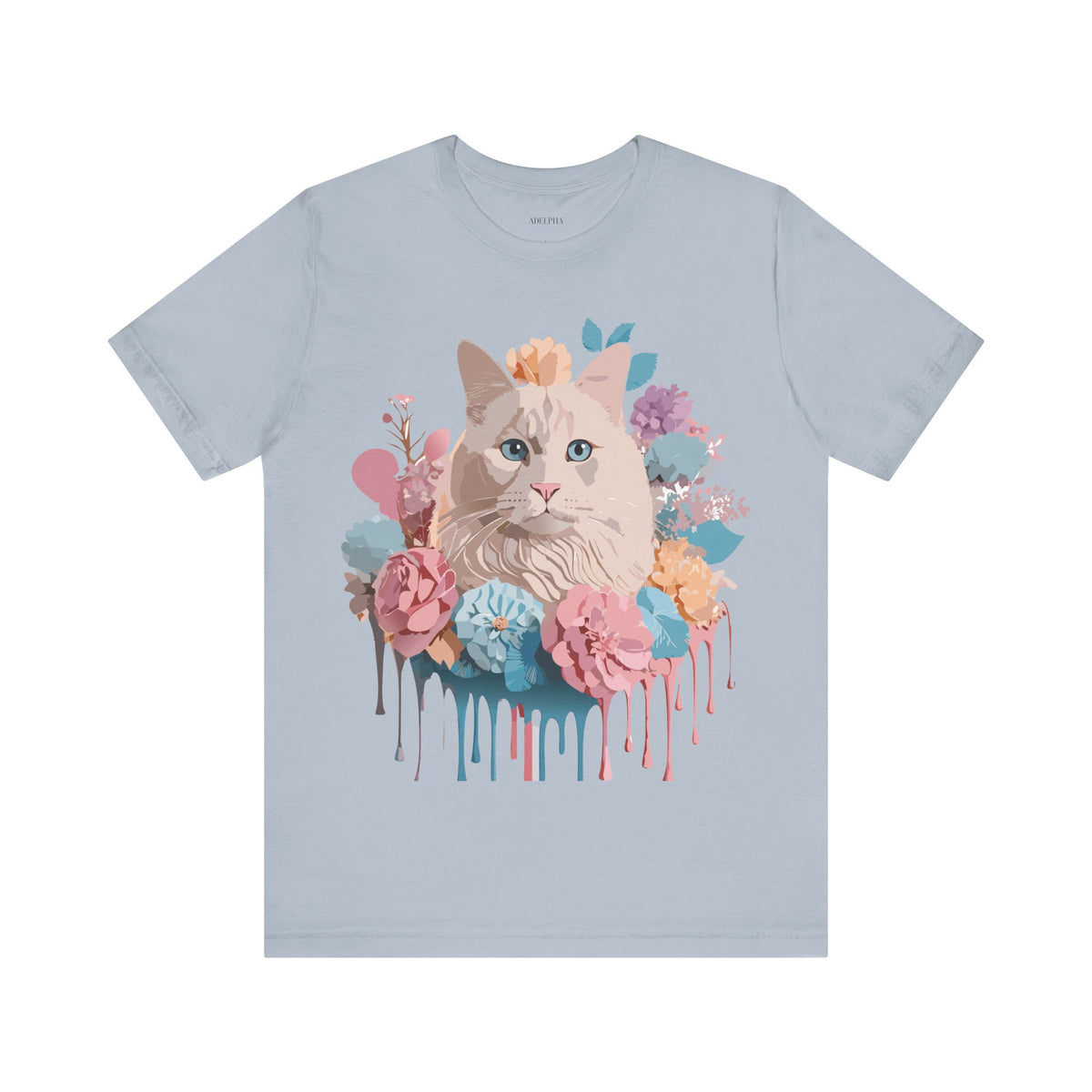 Cat Graphic Unisex Cotton Bella+Canvas Tee with Art Animal Design e200