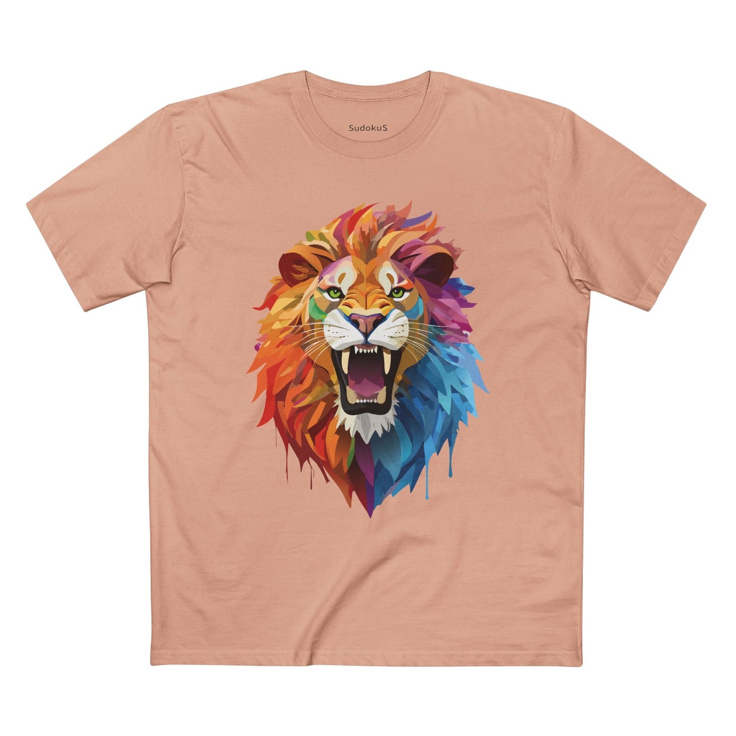 Lion Graphic Unisex 100 Cotton Staple Tee with Animal Design Artwork 28