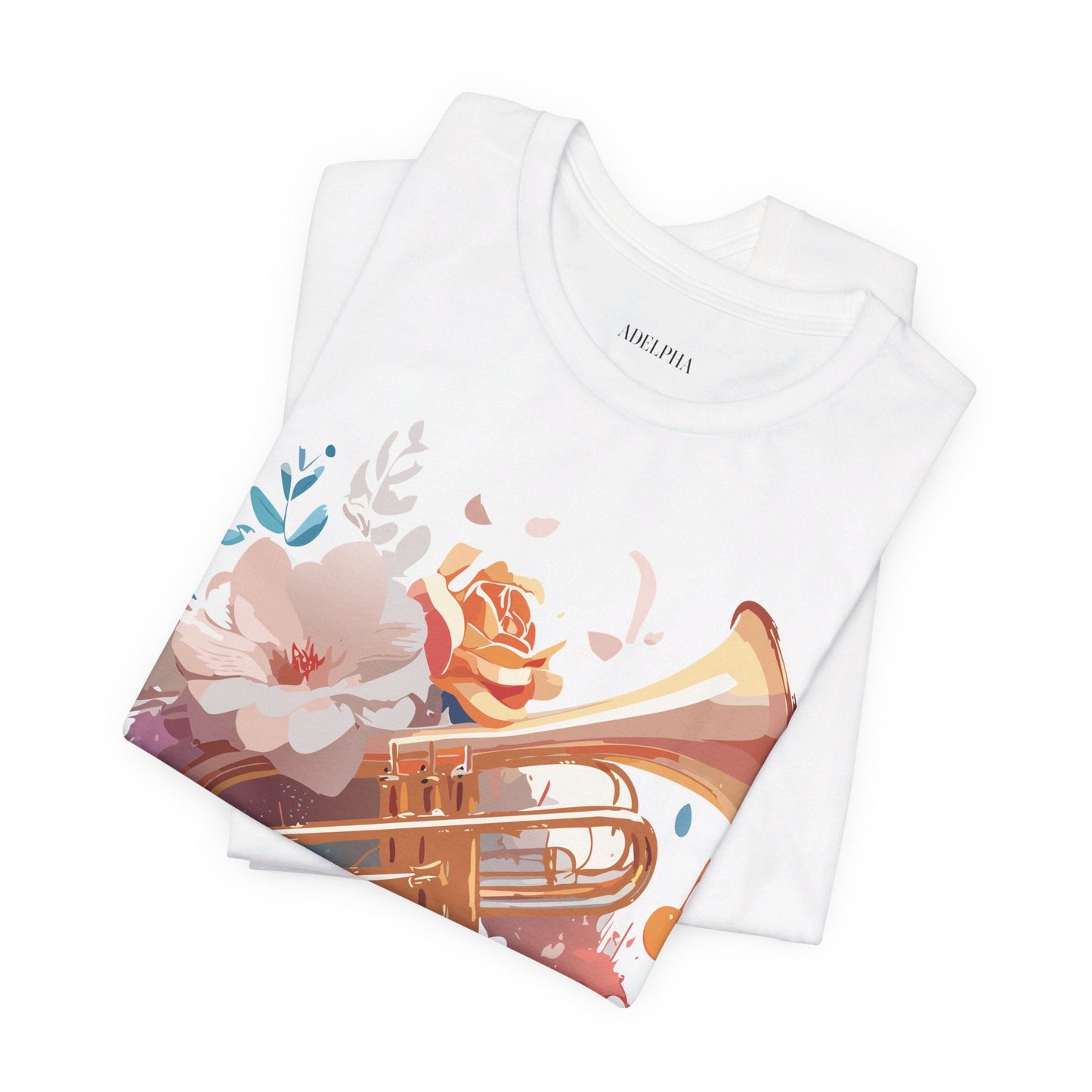 Music Graphic Unisex 100 Cotton Vintage Art with Musical Elements Tee 138