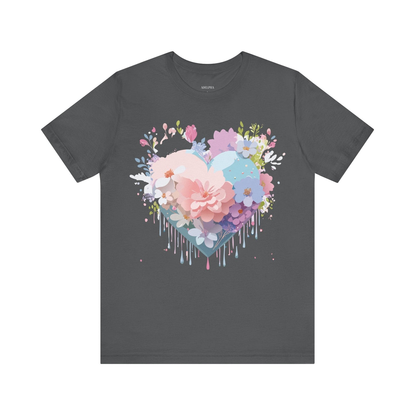 Valentine Day Graphic Unisex 100 Cotton Vintage Artwork with Love and Flower Design Tee 32