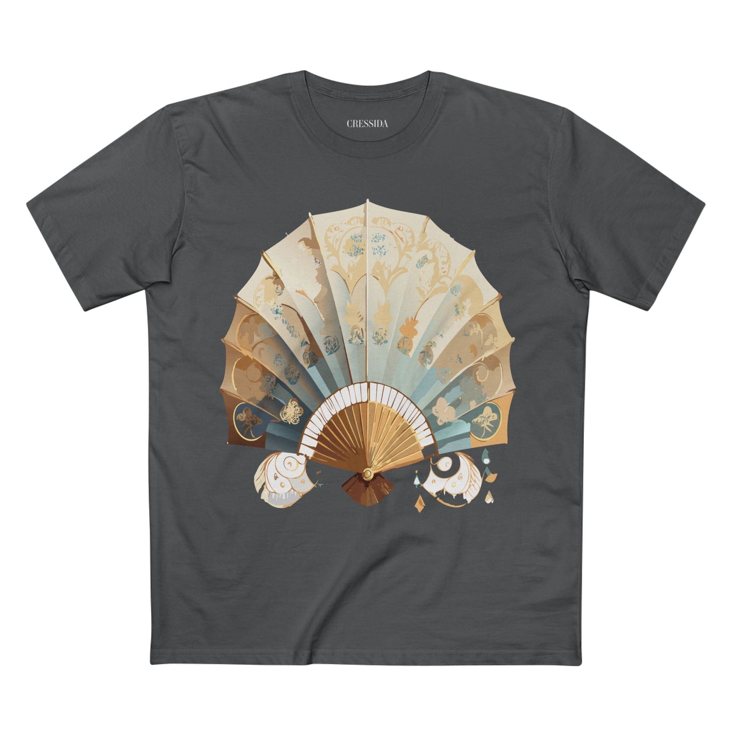 Antique Fan Graphic Design T-Shirt Unisex 100 Cotton Floral Carnival Artwork Tee 14