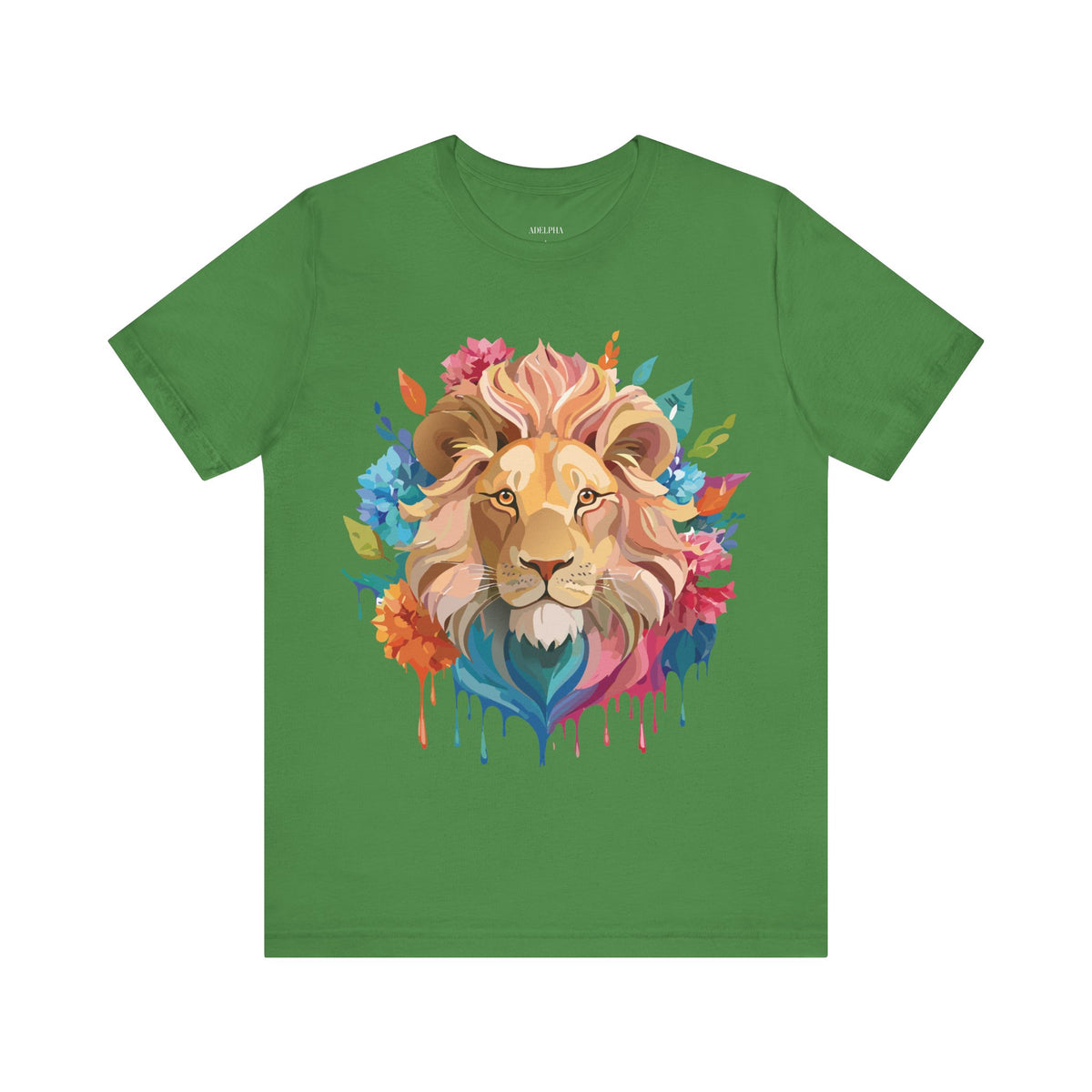 Lion Graphic Unisex Cotton Bella+Canvas Tee with Art Animal Design e42