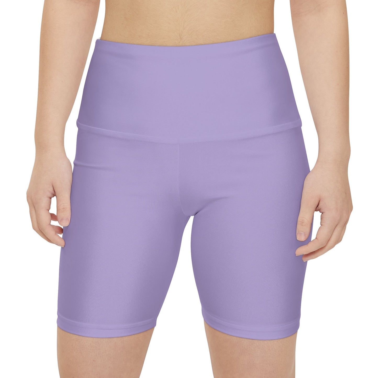 Lilac Mist Lilac Women's Workout Shorts – High-Waist Biker Shorts for Yoga & Gym