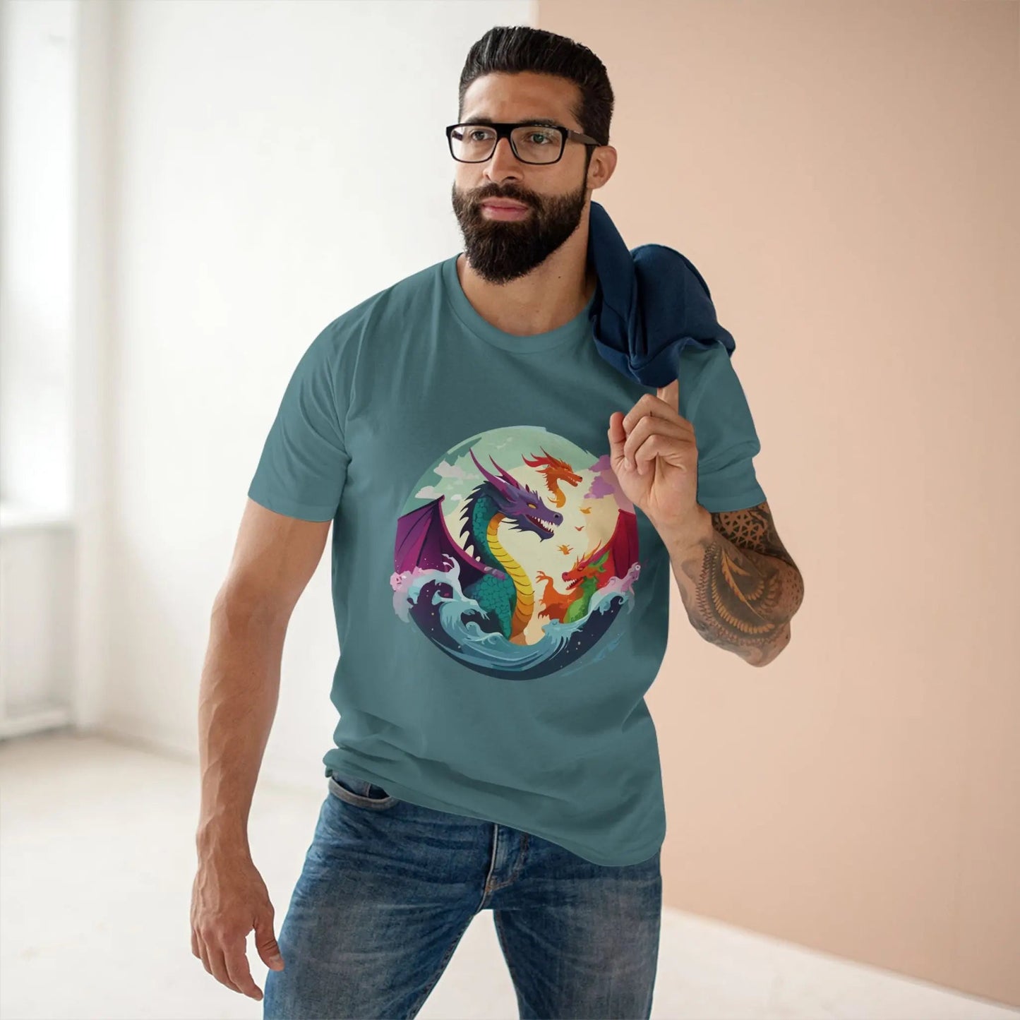 Dragon Graphic Unisex 100 Cotton Staple Tee 14