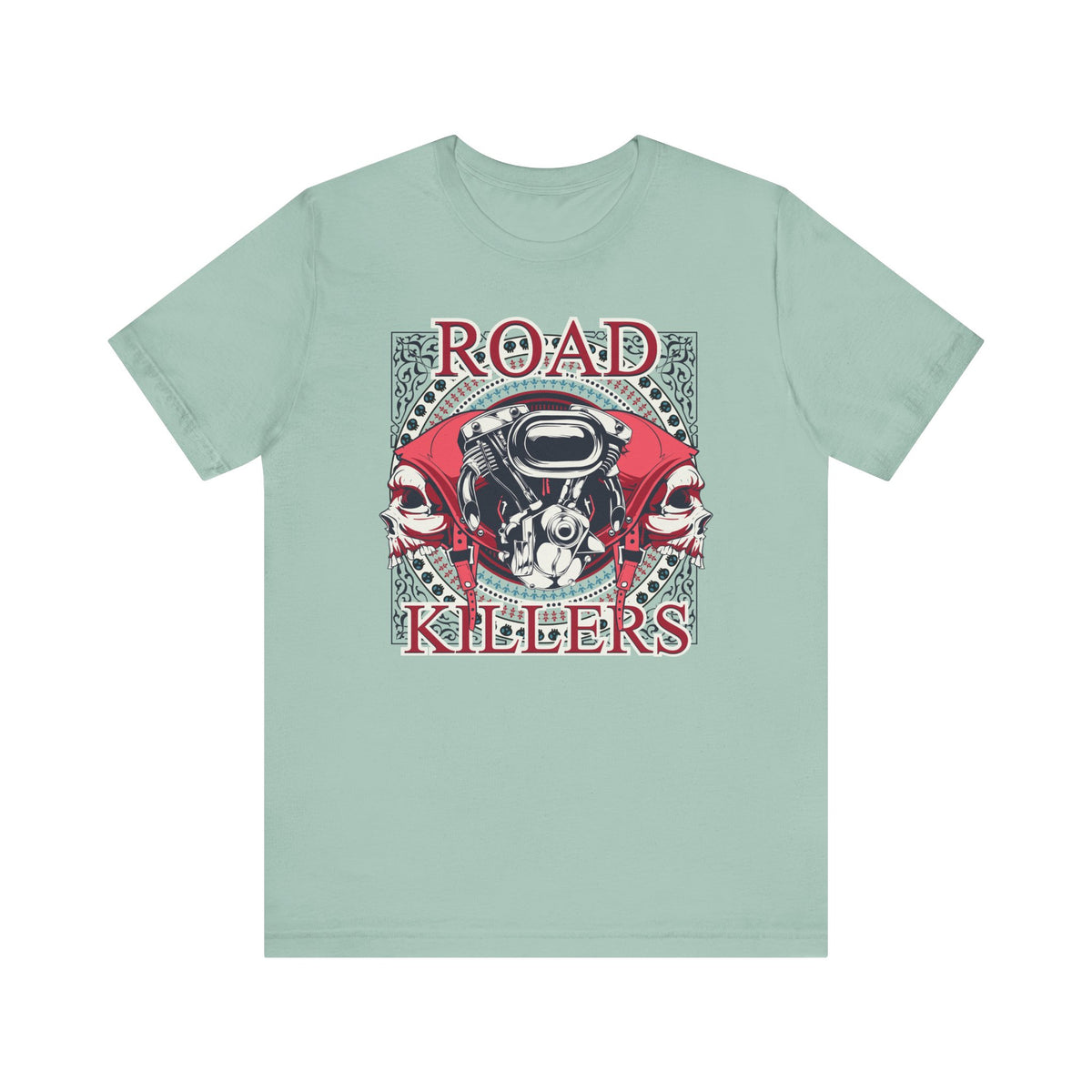 Dark Road Motorcycle Helmet Skull Tee Biker graphic Unisex Cotton t-shirt G-1