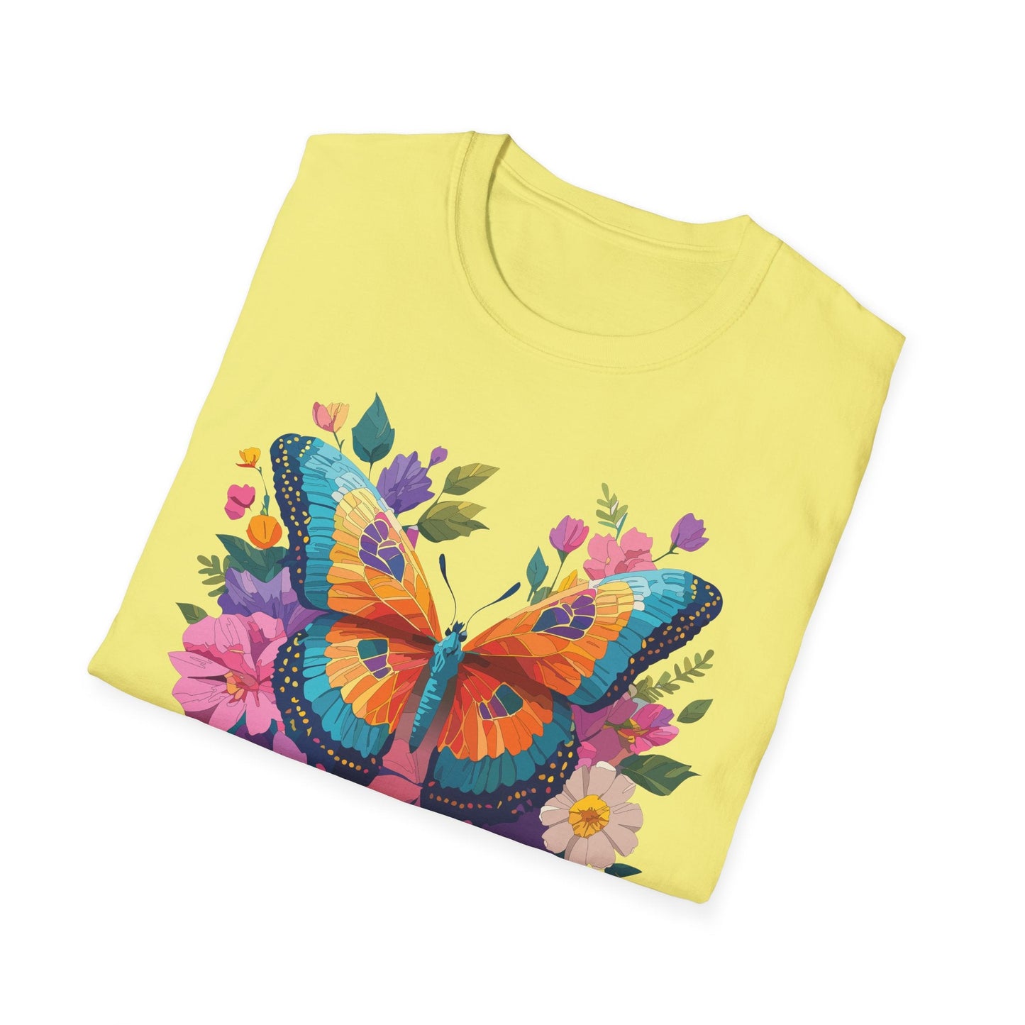 Butterfly Themed Unisex Softstyle T Shirt 100 Cotton Monarch Design Tee Gildan 64000