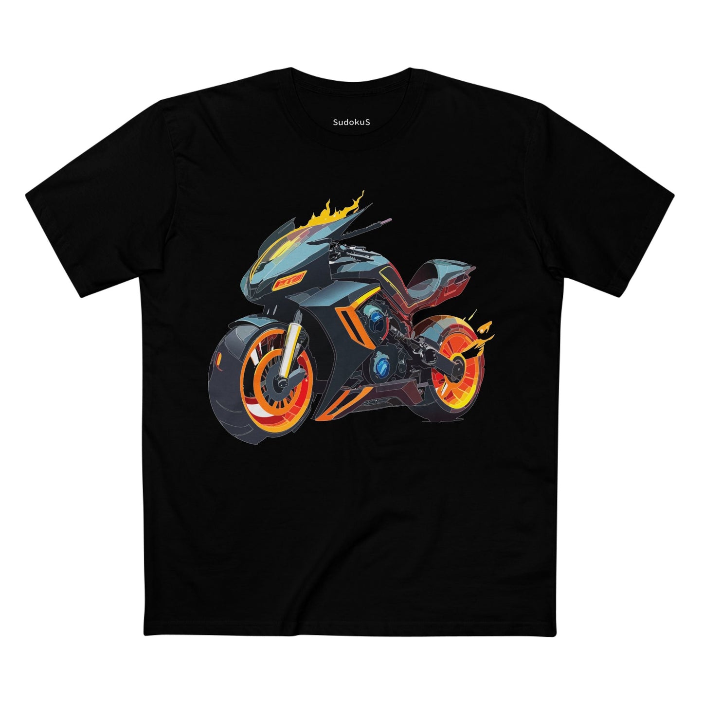 Moto Bike Graphic Unisex 100 Cotton Staple Tee 23