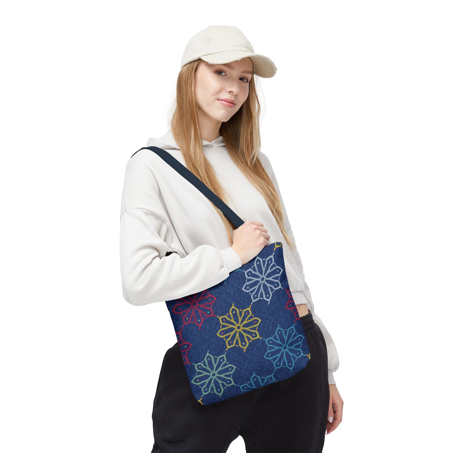 Diwali Graphic Denim Fabric Imitation Print Unisex Canvas Bag Poly Spun 3 Sizes Tote Bag 205-7