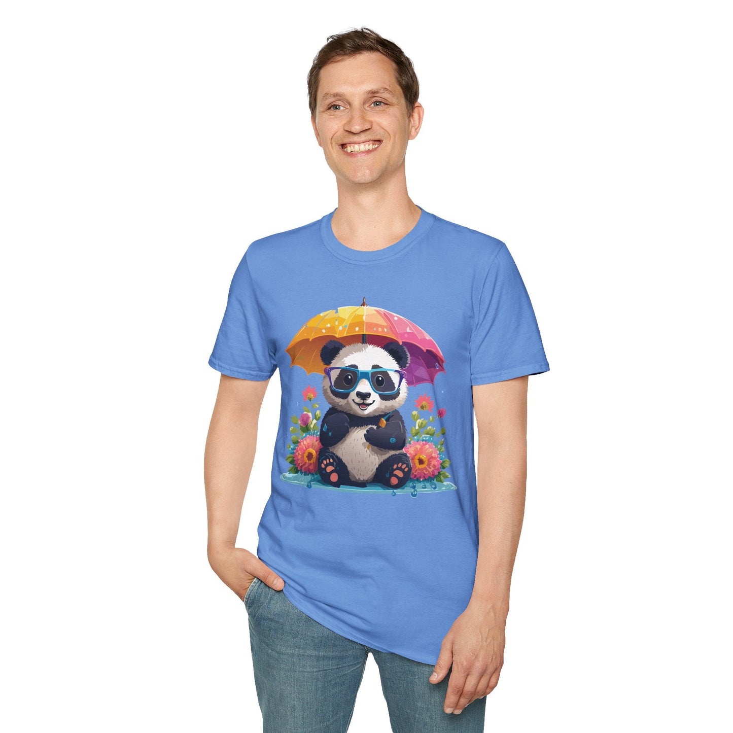 Unisex Panda Shirt Softstyle Tee 100 Percent Ring Spun Cotton Comfortable Animal Tee