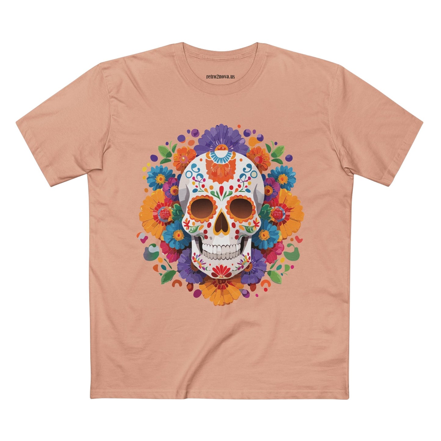 Skull Shirt Unisex Skeleton Tee Premium Cotton Art Design Original By Retro2Nova Artwork