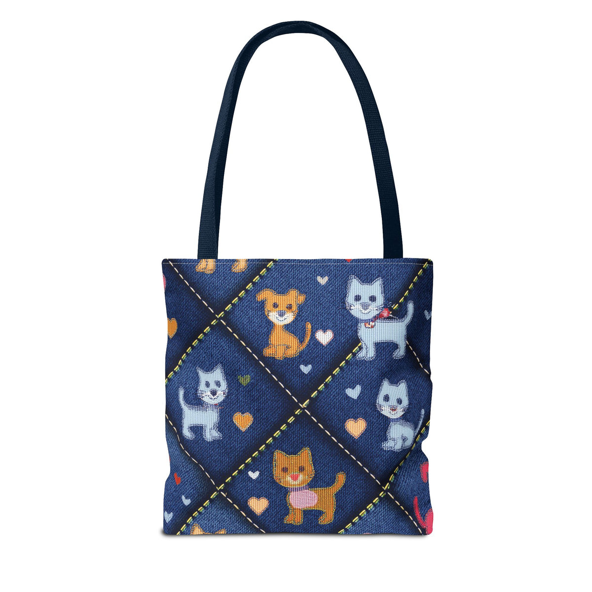 Love Day Graphic Design Denim Fabric Imitation Print Unisex Canvas Bag POLY 3 Sizes Tote Bag 201-2