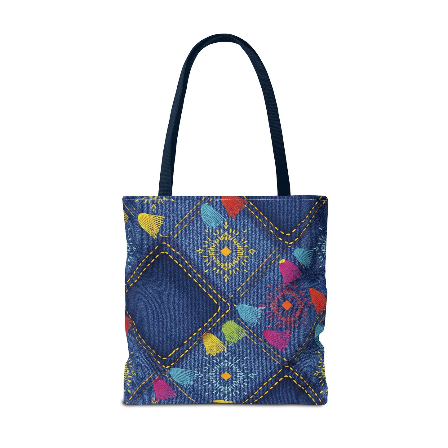 Diwali Graphic Denim Fabric Imitation Print Unisex Canvas Bag Poly Spun 3 Sizes Tote Bag 205-27